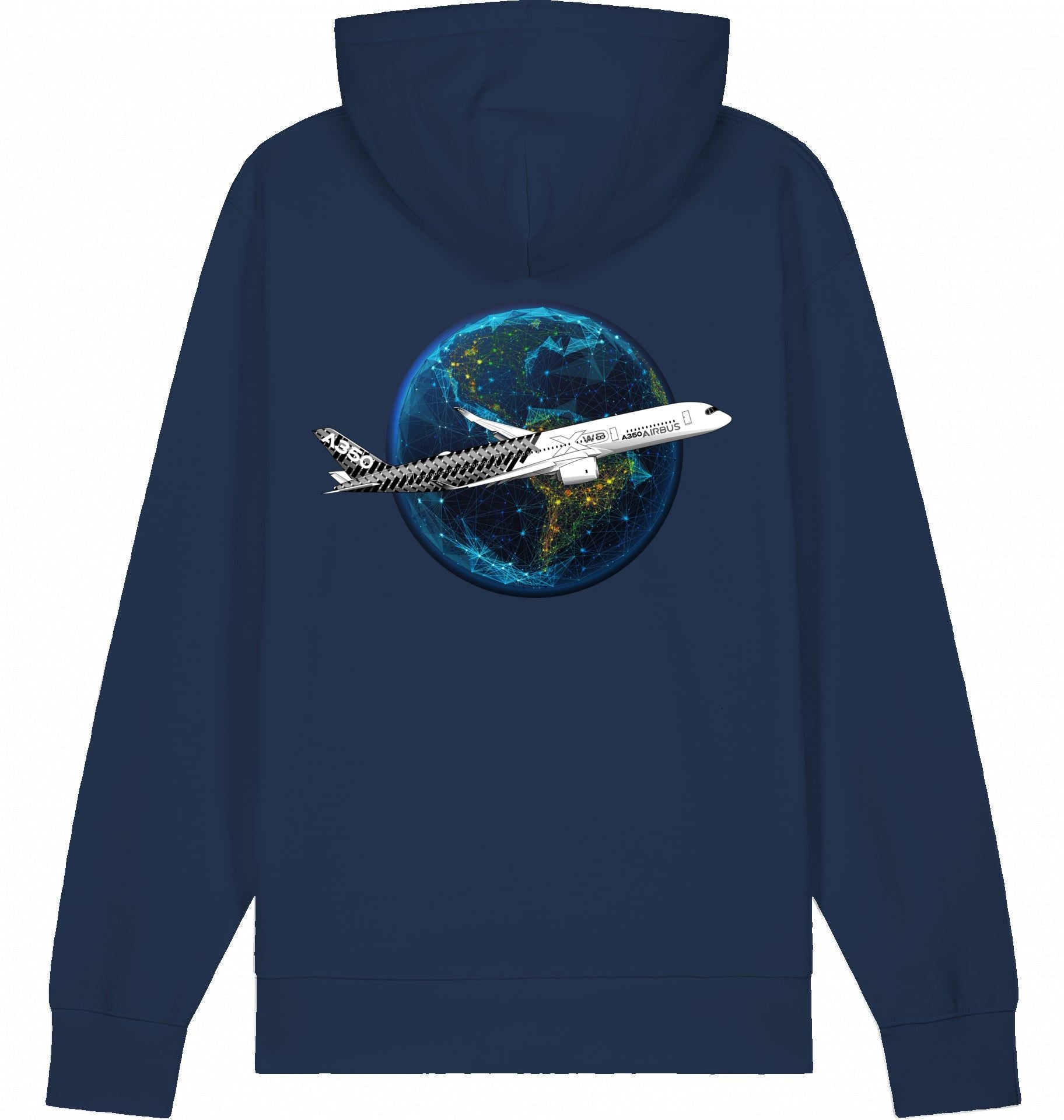Aviation Flugzeug Hoodie Airbus A350 XWB Design French Navy für Piloten, Crews, Kinder & Planespotter made by SUPERSONIC aero 4U