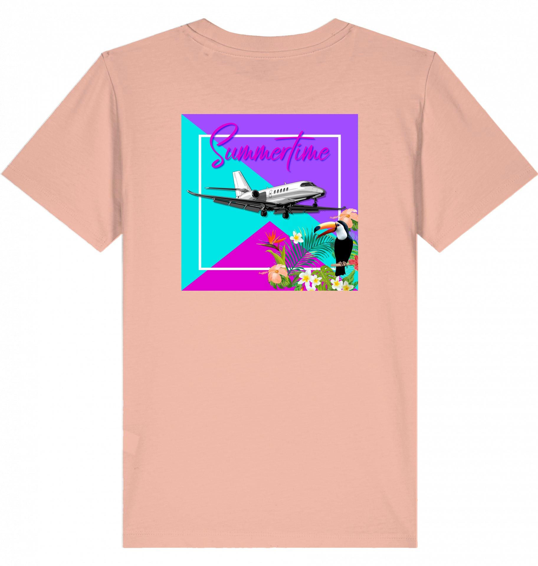 Aviation Kids Aviation T-Shirt "Summertime in Aviation" Cessna Citation Latitude Business Jet 2.0 Fraiche Peche für Piloten, Crews, Kinder & Planespotter made by SUPERSONIC aero 4U