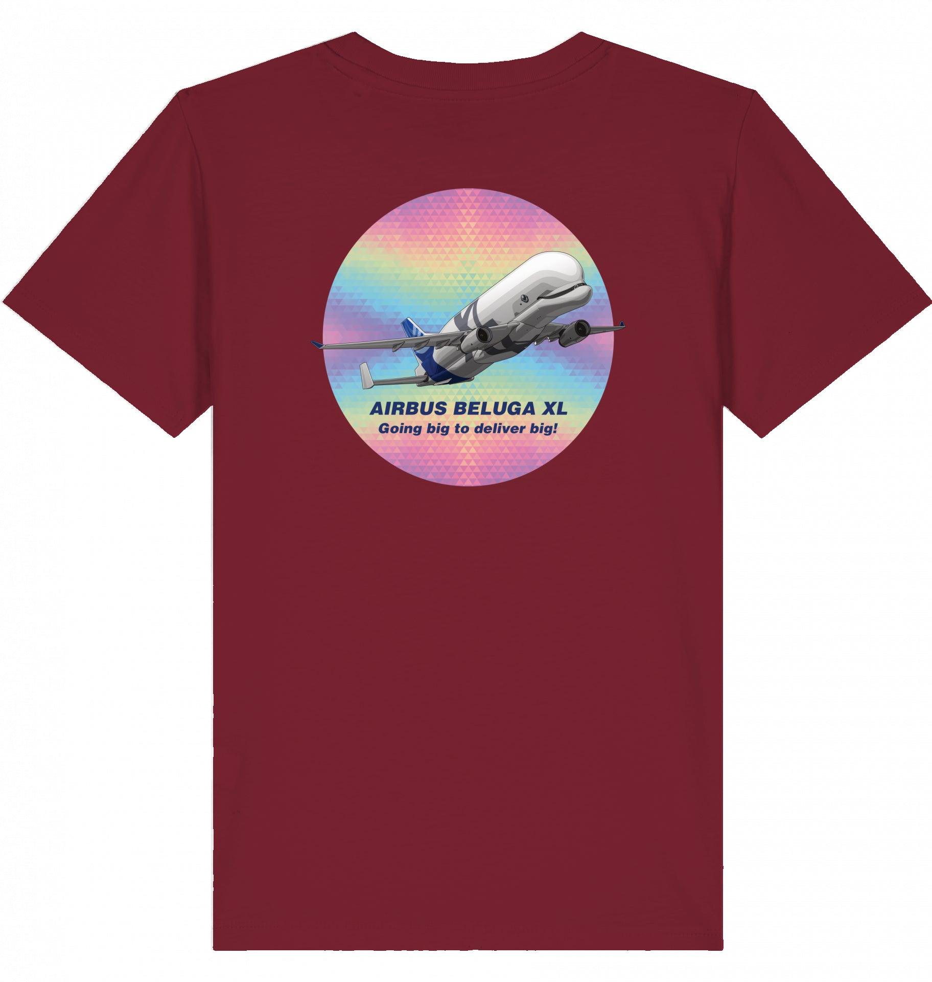 Aviation Kids Aviation T-Shirt Airbus Beluga XL Flugzeug 2.0 Burgundy für Piloten, Crews, Kinder & Planespotter made by SUPERSONIC aero 4U