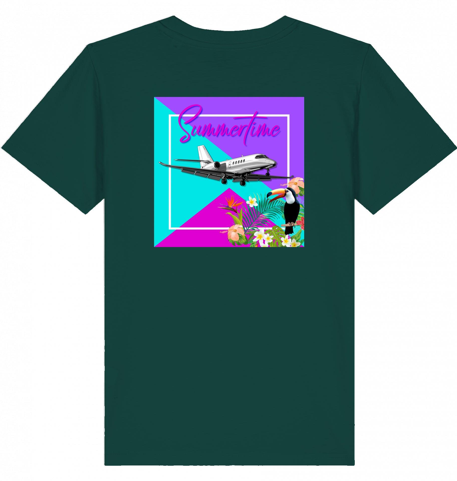 Aviation Kids Aviation T-Shirt "Summertime in Aviation" Cessna Citation Latitude Business Jet 2.0 Glazed Green für Piloten, Crews, Kinder & Planespotter made by SUPERSONIC aero 4U