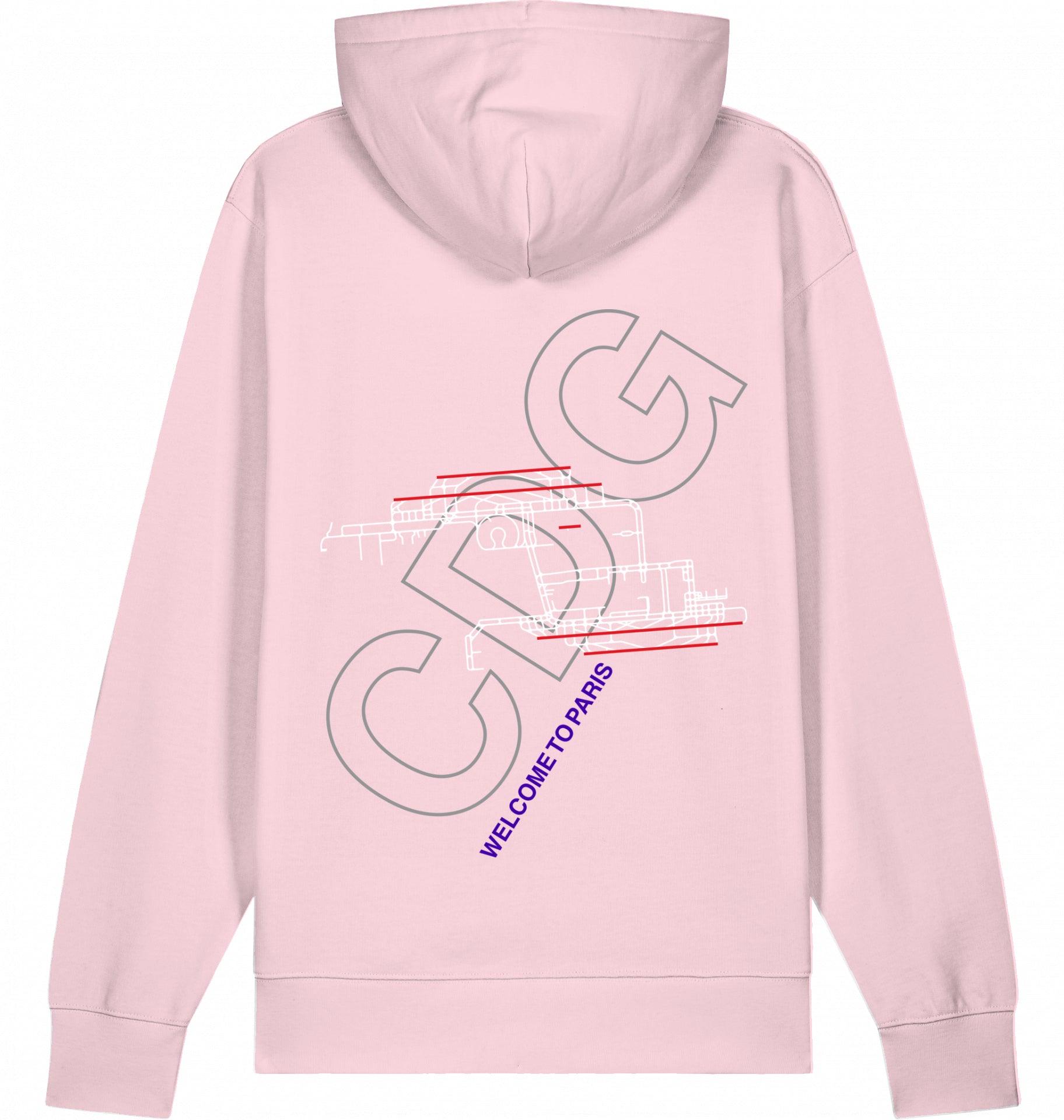 Aviation Paris CDG Airport Hoodie 2.0 Cotton Pink für Piloten, Crews, Kinder & Planespotter made by SUPERSONIC aero 4U