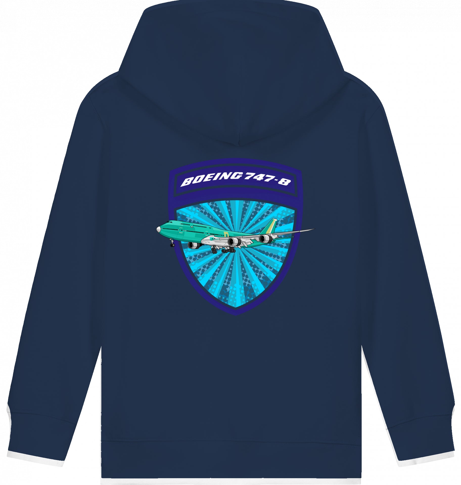 Aviation Kids Hoodie Boeing 747-8 Jumbojet French Navy für Piloten, Crews, Kinder & Planespotter made by SUPERSONIC aero 4U