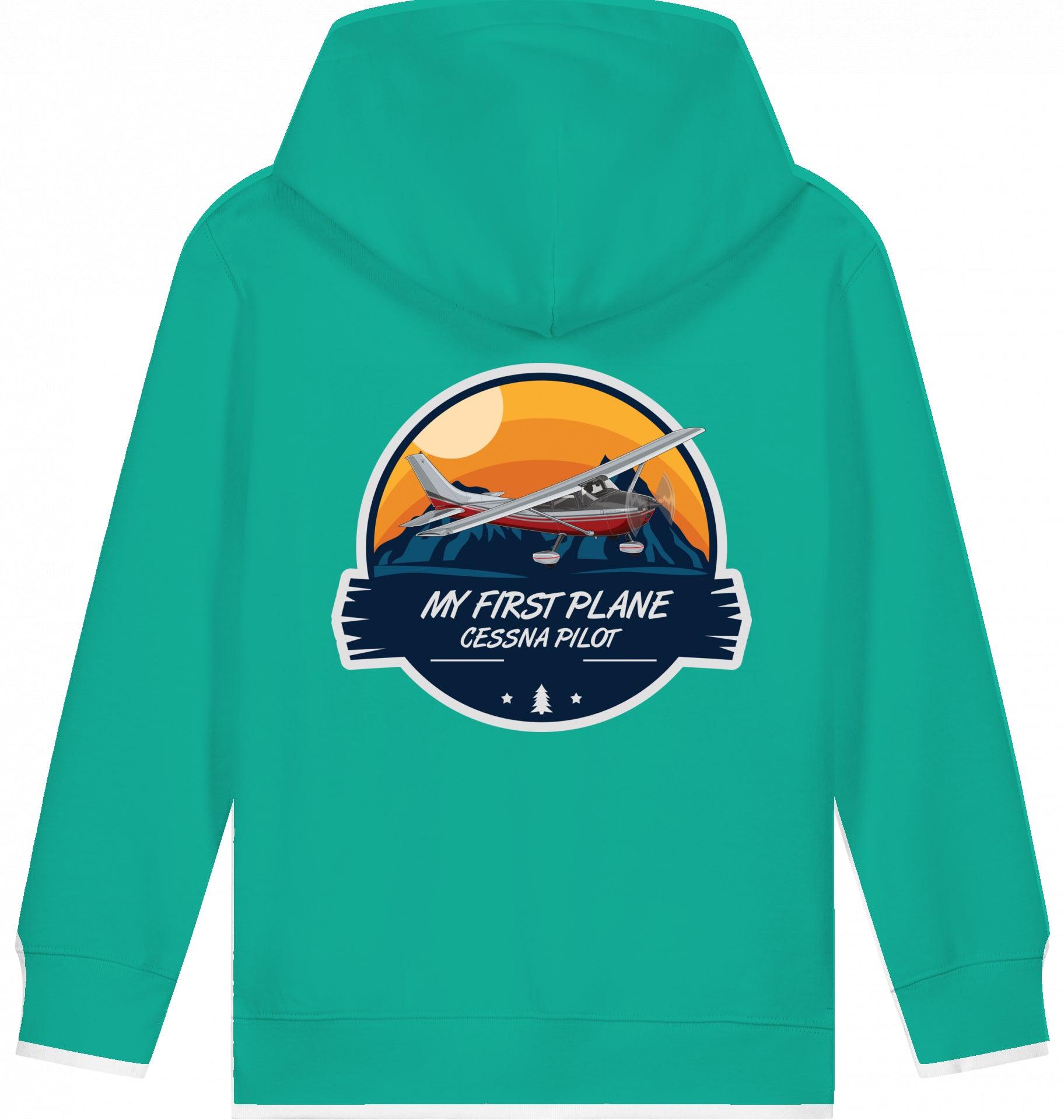 Aviation Kids Flugzeug Hoodie "My First Plane - Cessna 172" Go Green für Piloten, Crews, Kinder & Planespotter made by SUPERSONIC aero 4U