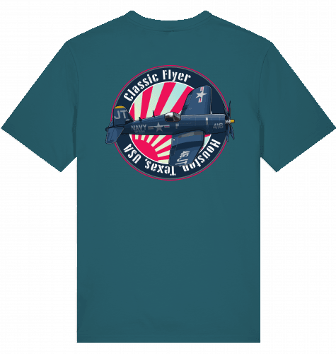 Aviation Flugzeug T-Shirt "Corsair Vought F4U Classic Flyer" Pilot Shirt Stargazer für Piloten, Crews, Kinder & Planespotter made by SUPERSONIC aero 4U