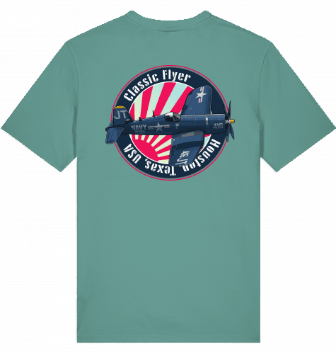 Aviation Flugzeug T-Shirt "Corsair Vought F4U Classic Flyer" Pilot Shirt Green Bay für Piloten, Crews, Kinder & Planespotter made by SUPERSONIC aero 4U