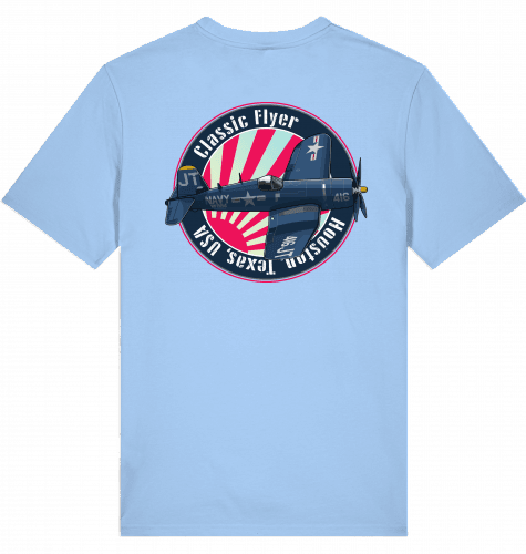 Aviation Flugzeug T-Shirt "Corsair Vought F4U Classic Flyer" Pilot Shirt Blue Soul für Piloten, Crews, Kinder & Planespotter made by SUPERSONIC aero 4U