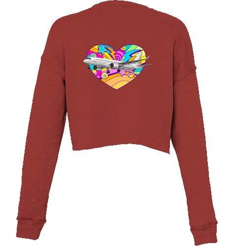 Aviation Cropped Sweater I Airbus A220 Heart Brick für Piloten, Crews, Kinder & Planespotter made by SUPERSONIC aero 4U