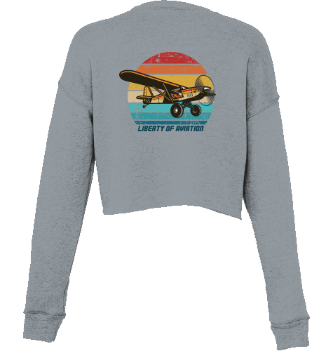 Aviation Cropped Sweater I Liberty of Aviation Deep Heather für Piloten, Crews, Kinder & Planespotter made by SUPERSONIC aero 4U