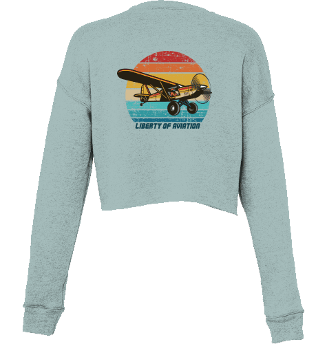 Aviation Cropped Sweater I Liberty of Aviation Dusty Blue für Piloten, Crews, Kinder & Planespotter made by SUPERSONIC aero 4U