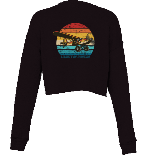 Aviation Cropped Sweater I Liberty of Aviation Black für Piloten, Crews, Kinder & Planespotter made by SUPERSONIC aero 4U