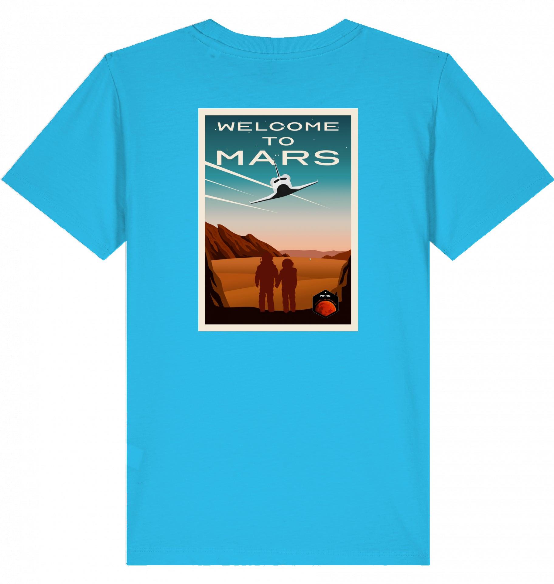 Aviation Kids Aviation T-Shirt "Welcome to Mars" 2.0 Aqua Blue für Piloten, Crews, Kinder & Planespotter made by SUPERSONIC aero 4U