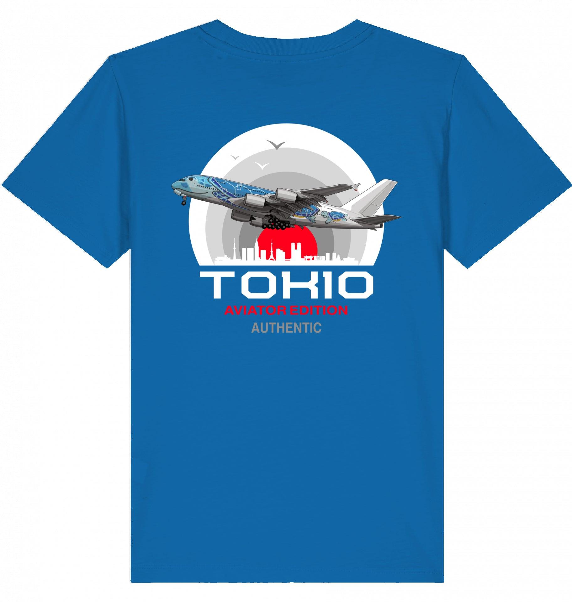 Aviation Kids Aviation T-Shirt "Aviator Tokio Summer" 2.0 Royal Blue für Piloten, Crews, Kinder & Planespotter made by SUPERSONIC aero 4U