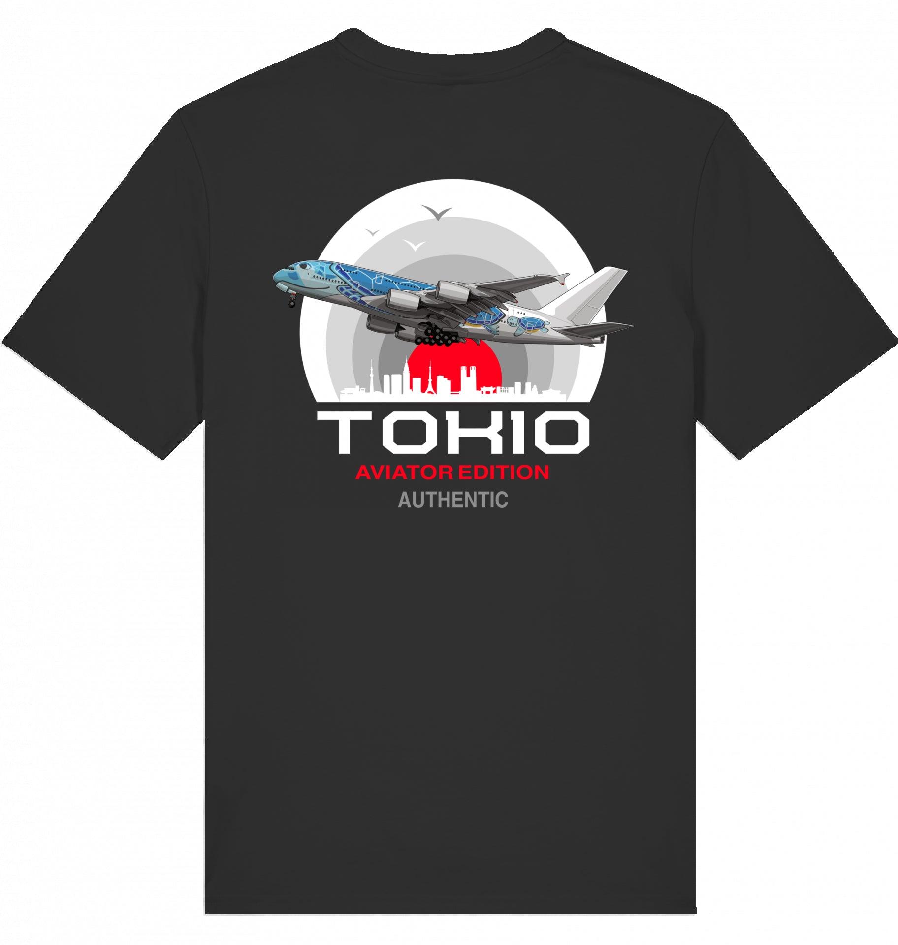 Aviation Flugzeug T-Shirt "Aviator Tokio Summer" Black für Piloten, Crews, Kinder & Planespotter made by SUPERSONIC aero 4U