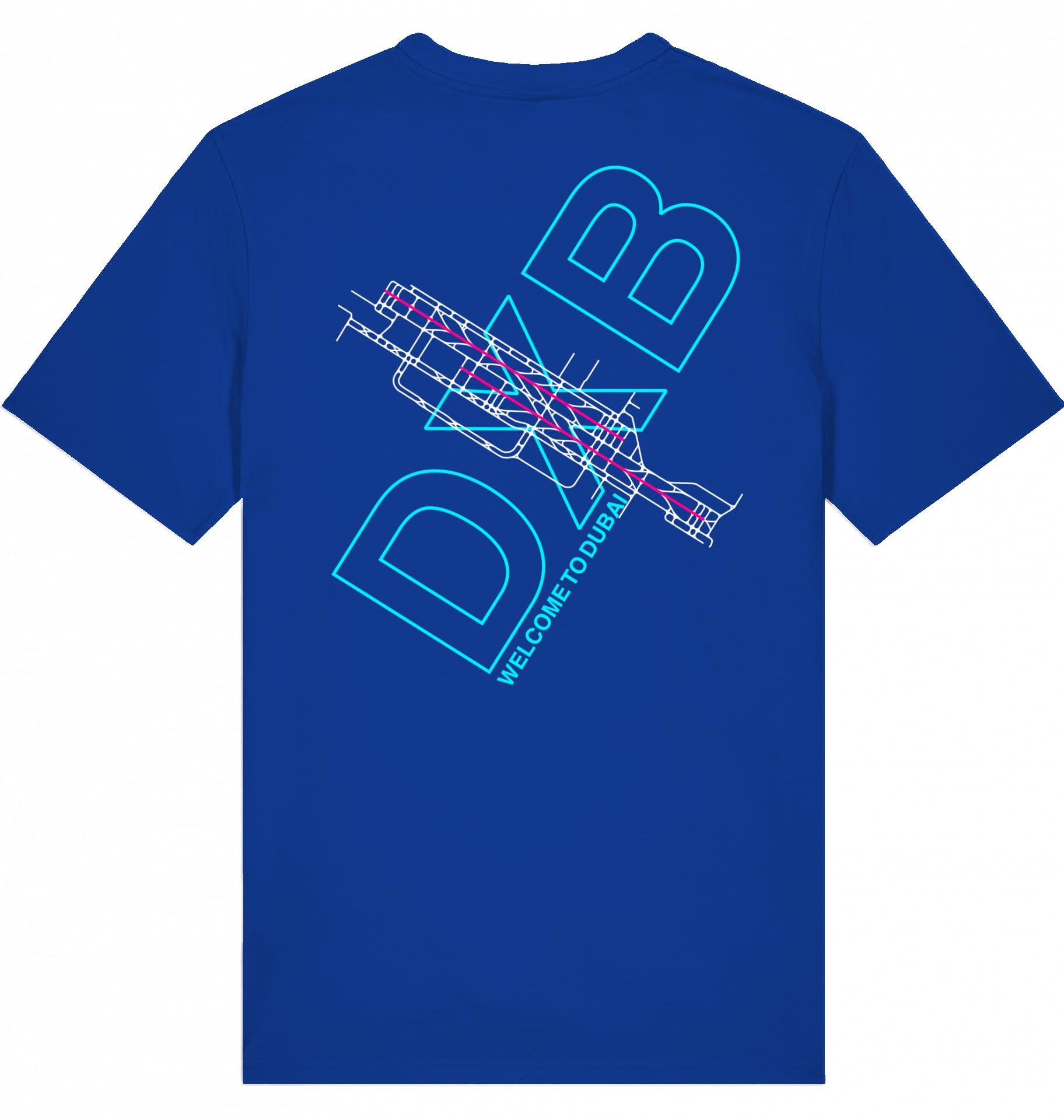 Aviation Airport T-Shirt "Dubai DXB Airportcode" Worker Blue für Piloten, Crews, Kinder & Planespotter made by SUPERSONIC aero 4U