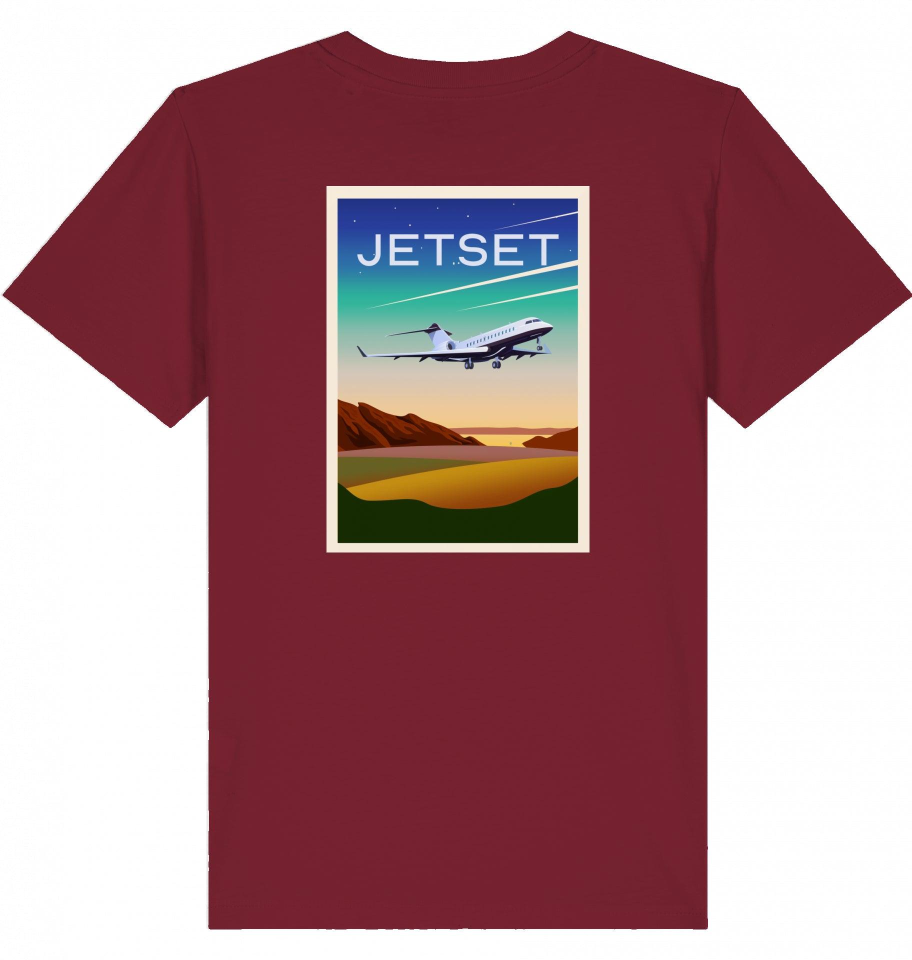Aviation Kids Aviation T-Shirt "Jetset - Bombardier Global Express" 2.0 Burgundy für Piloten, Crews, Kinder & Planespotter made by SUPERSONIC aero 4U