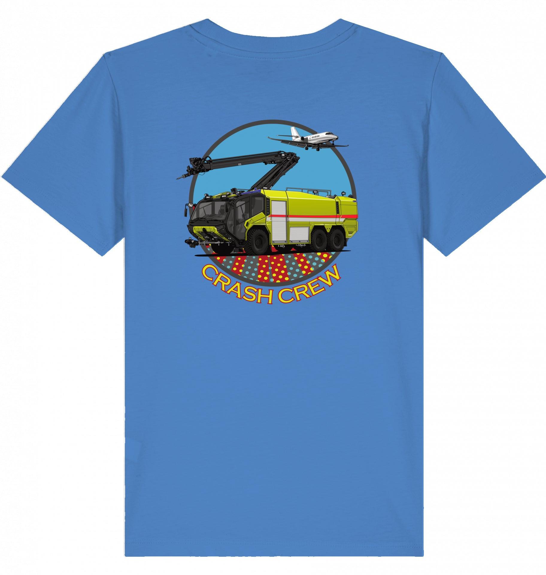 Aviation Kids Aviation T-Shirt "Airport Rescue Fire Fighting ARFF" 2.0 Bright Blue für Piloten, Crews, Kinder & Planespotter made by SUPERSONIC aero 4U
