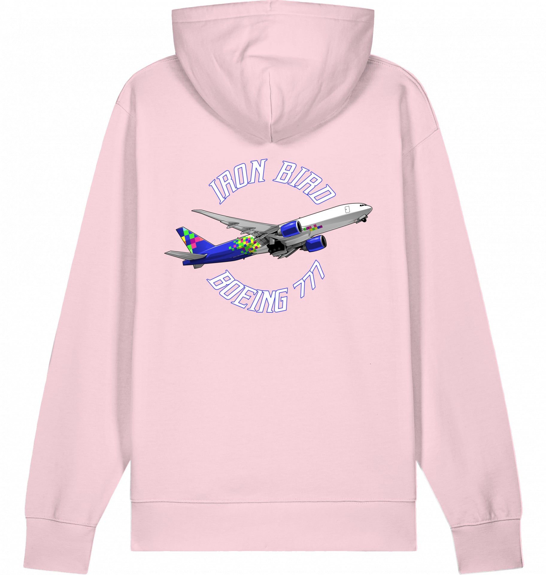 Aviation Flugzeug Hoodie Boeing 777 Iron Bird Cotton Pink für Piloten, Crews, Kinder & Planespotter made by SUPERSONIC aero 4U