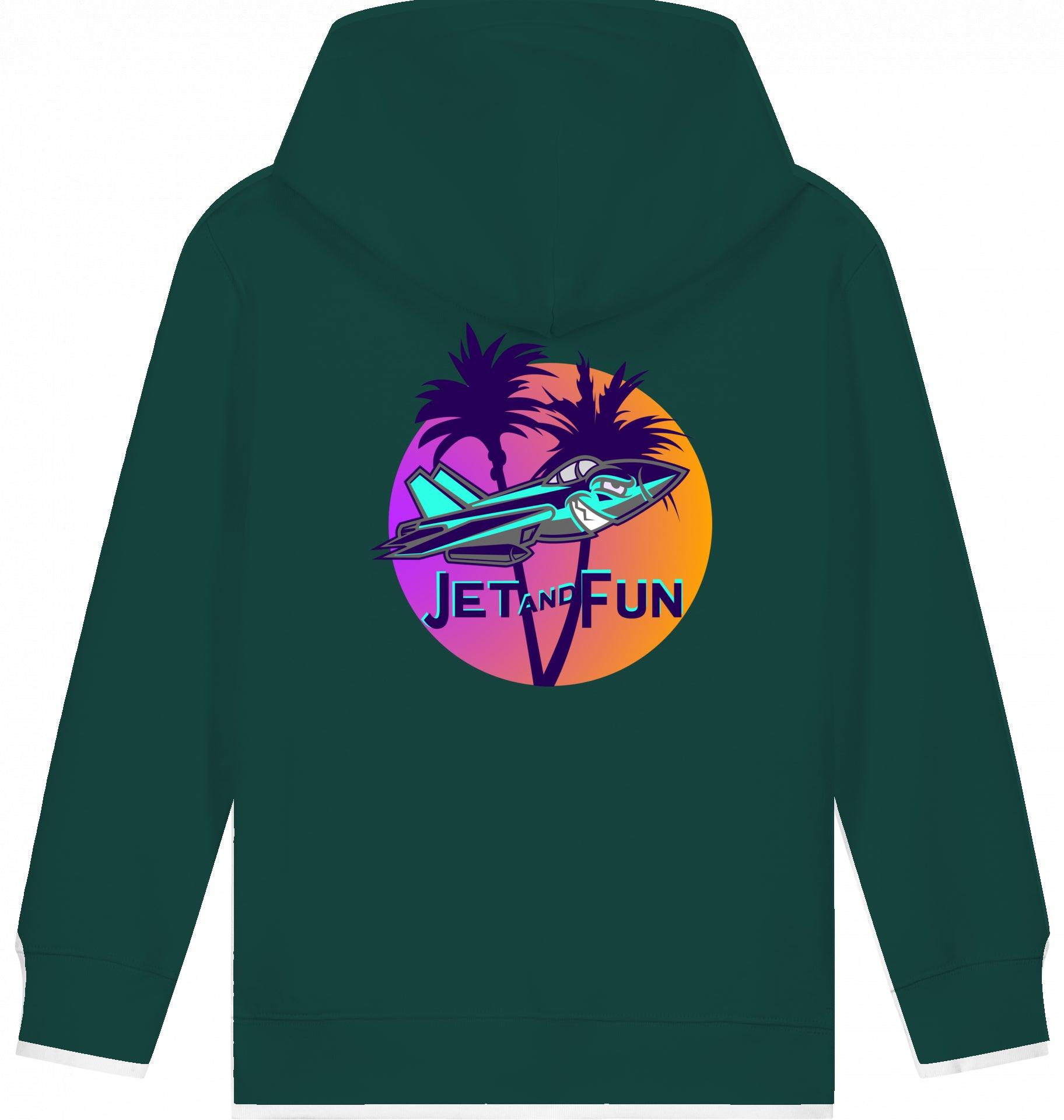 Aviation Kids Aviation Flugzeug Hoodie "Jet and Fun" Glazed Green für Piloten, Crews, Kinder & Planespotter made by SUPERSONIC aero 4U