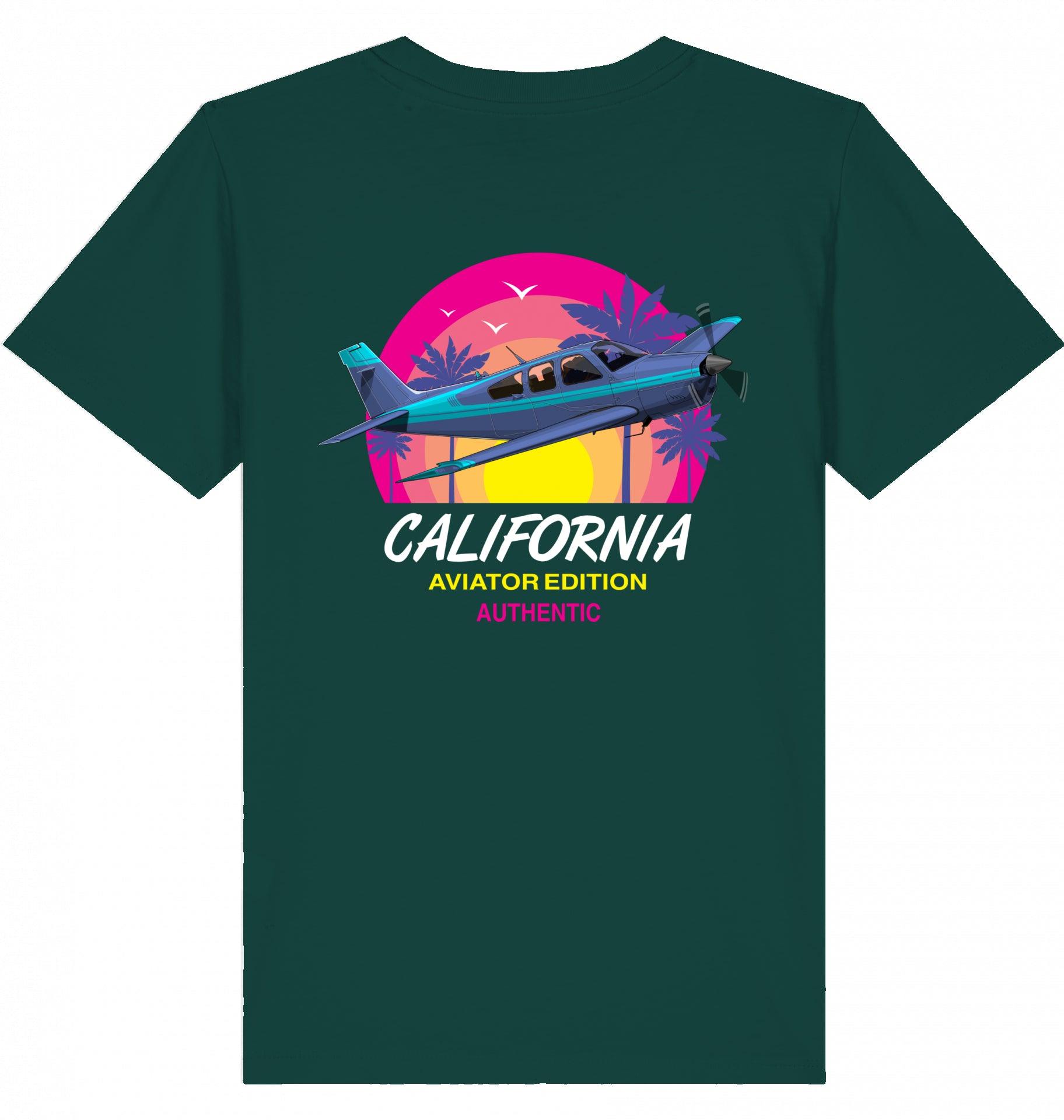 Aviation Kids Aviation T-Shirt "Aviator California Summer" 2.0 Glazed Green für Piloten, Crews, Kinder & Planespotter made by SUPERSONIC aero 4U