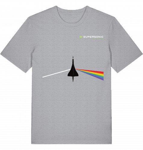 Aviation Flugzeug T-Shirt "Dark Side of Supersonic" Concorde Aérospatiale-BAC Jet Mid Heather Grey für Piloten, Crews, Kinder & Planespotter made by SUPERSONIC aero 4U
