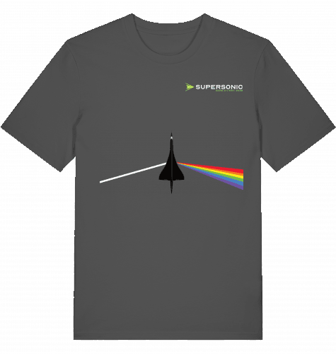 Aviation Flugzeug T-Shirt "Dark Side of Supersonic" Concorde Aérospatiale-BAC Jet Anthracite für Piloten, Crews, Kinder & Planespotter made by SUPERSONIC aero 4U