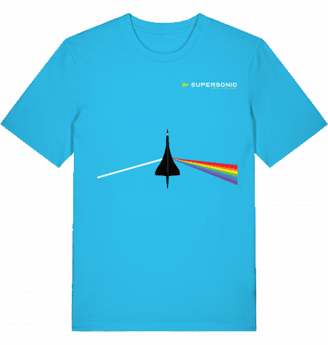 Aviation Flugzeug T-Shirt "Dark Side of Supersonic" Concorde Aérospatiale-BAC Jet Aqua Blue für Piloten, Crews, Kinder & Planespotter made by SUPERSONIC aero 4U