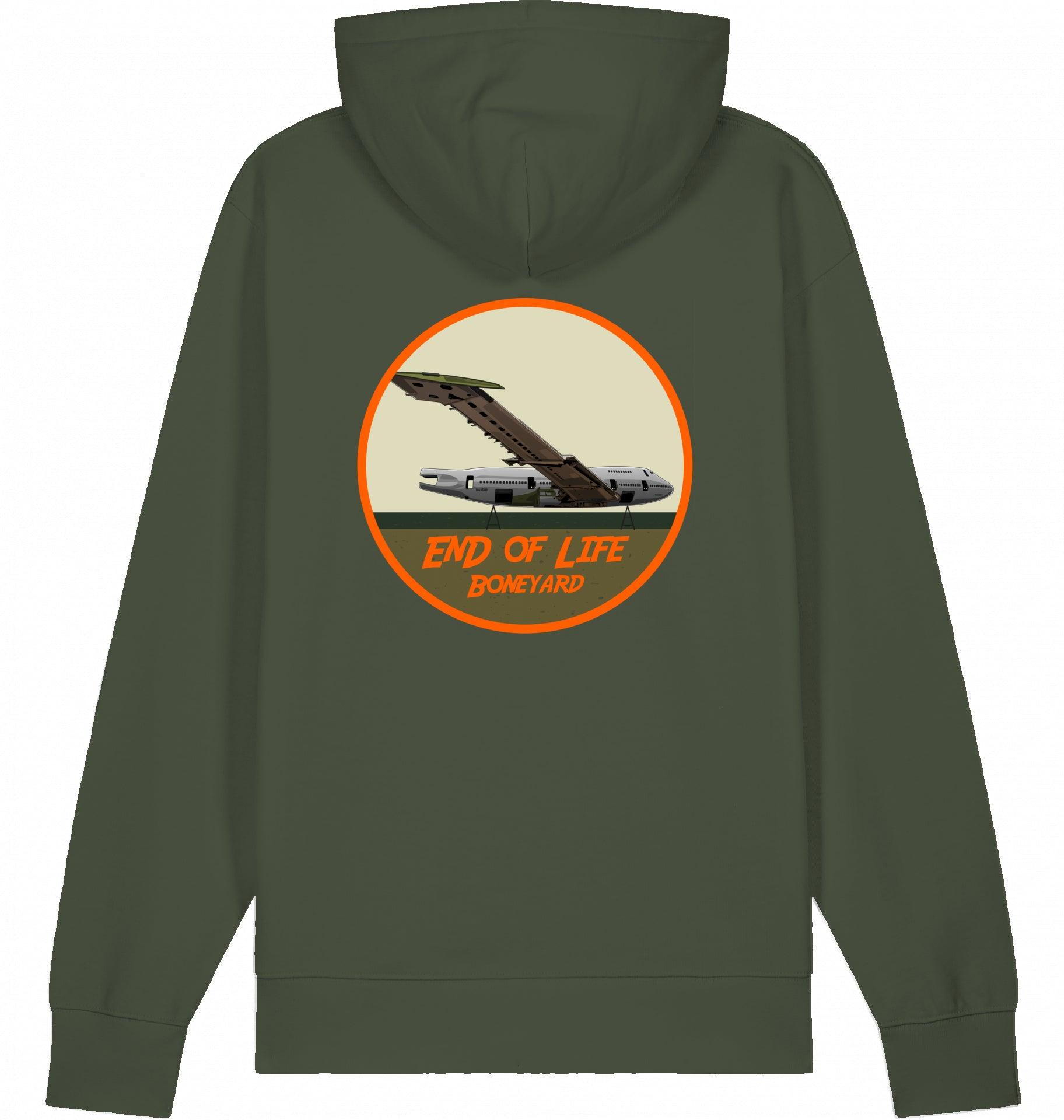 Aviation Flugzeug Hoodie Boeing 747 Jumbojet Boneyard Khaki für Piloten, Crews, Kinder & Planespotter made by SUPERSONIC aero 4U