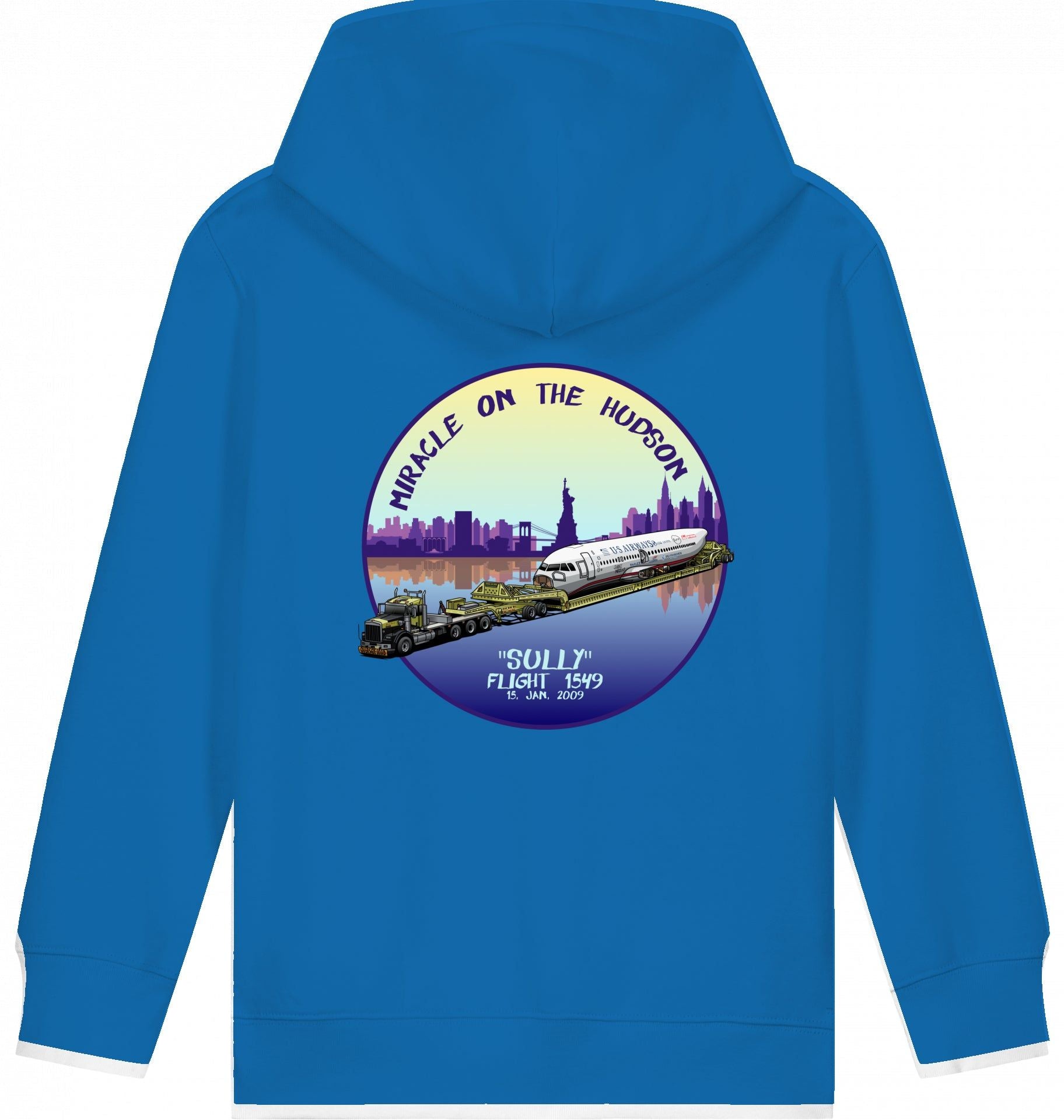 Aviation Kids Flugzeug Hoodie "Sullenberger - Miracle on the Hudson" für Piloten, Crews, Kinder & Planespotter made by SUPERSONIC aero 4U