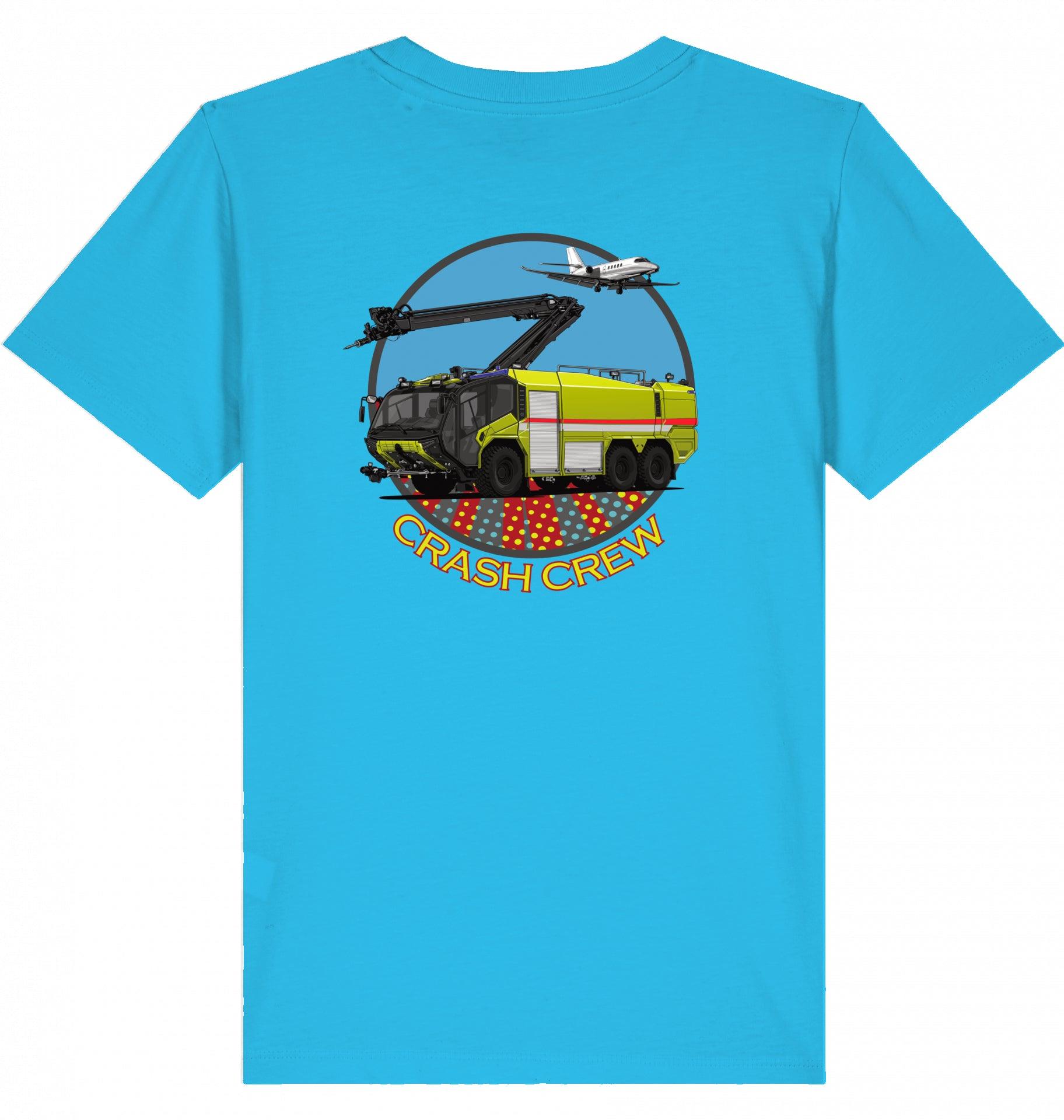 Aviation Kids Aviation T-Shirt "Airport Rescue Fire Fighting ARFF" 2.0 Aqua Blue für Piloten, Crews, Kinder & Planespotter made by SUPERSONIC aero 4U