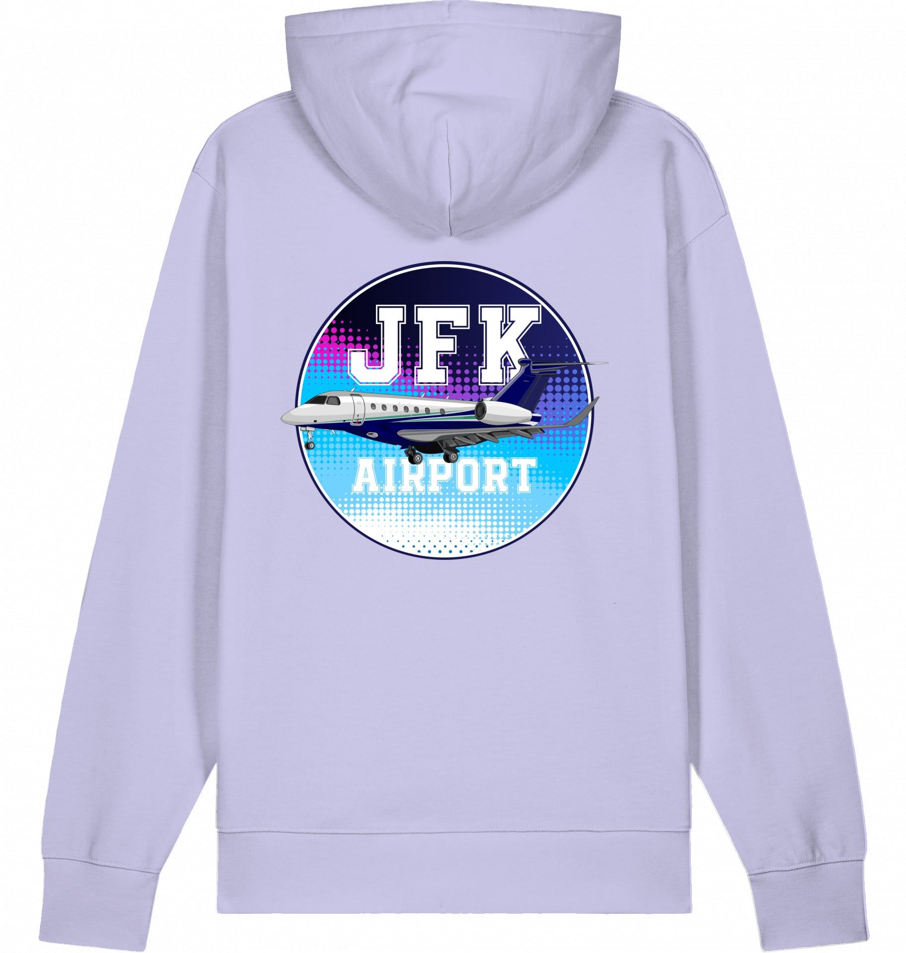 Aviation Flugzeug Hoodie Embraer Praetor 600 JFK Lavender für Piloten, Crews, Kinder & Planespotter made by SUPERSONIC aero 4U