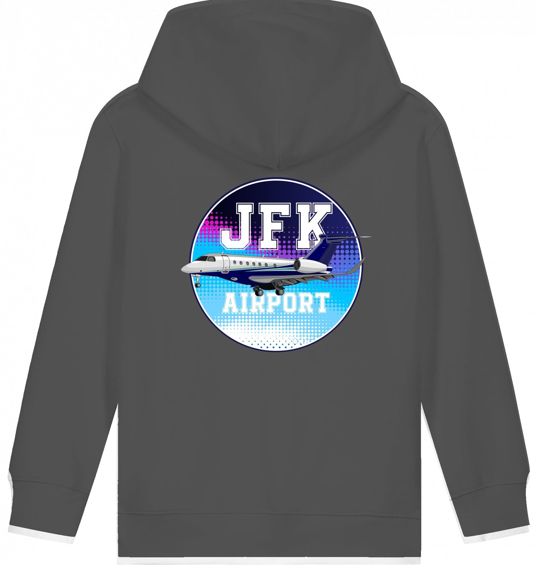 Aviation Kids Flugzeug Hoodie Embraer Praetor 600 JFK Anthracite für Piloten, Crews, Kinder & Planespotter made by SUPERSONIC aero 4U