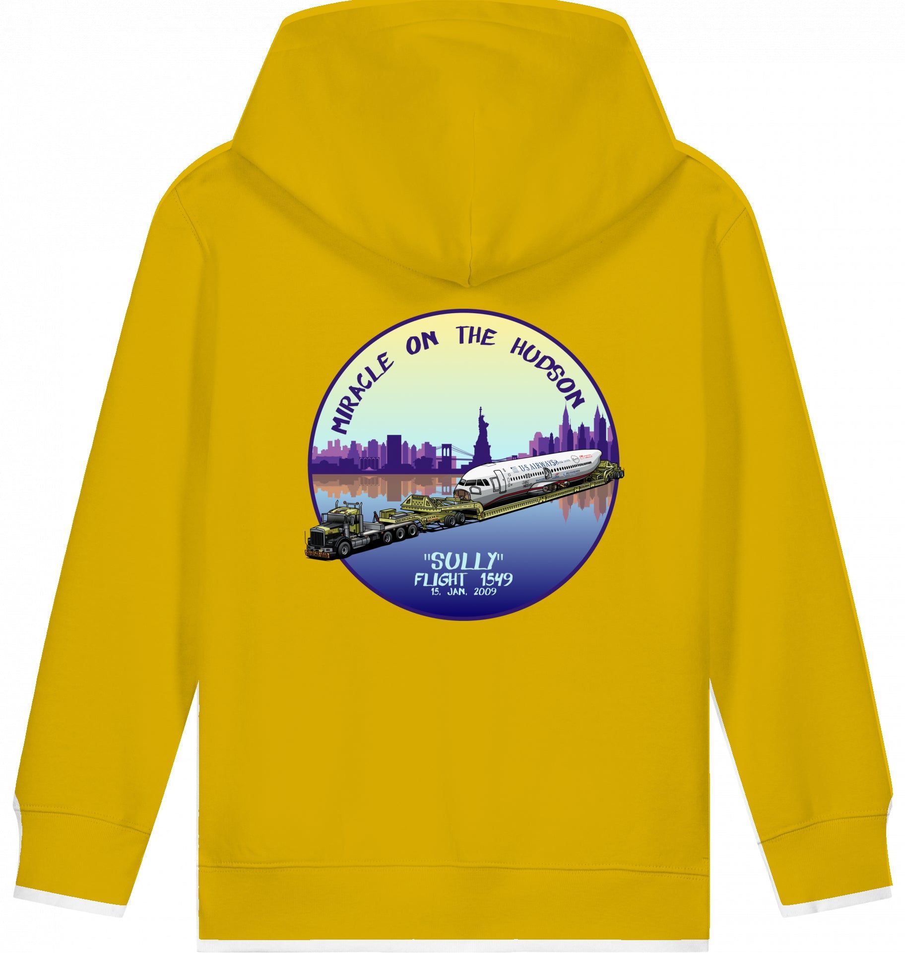 Aviation Kids Flugzeug Hoodie "Sullenberger - Miracle on the Hudson" für Piloten, Crews, Kinder & Planespotter made by SUPERSONIC aero 4U
