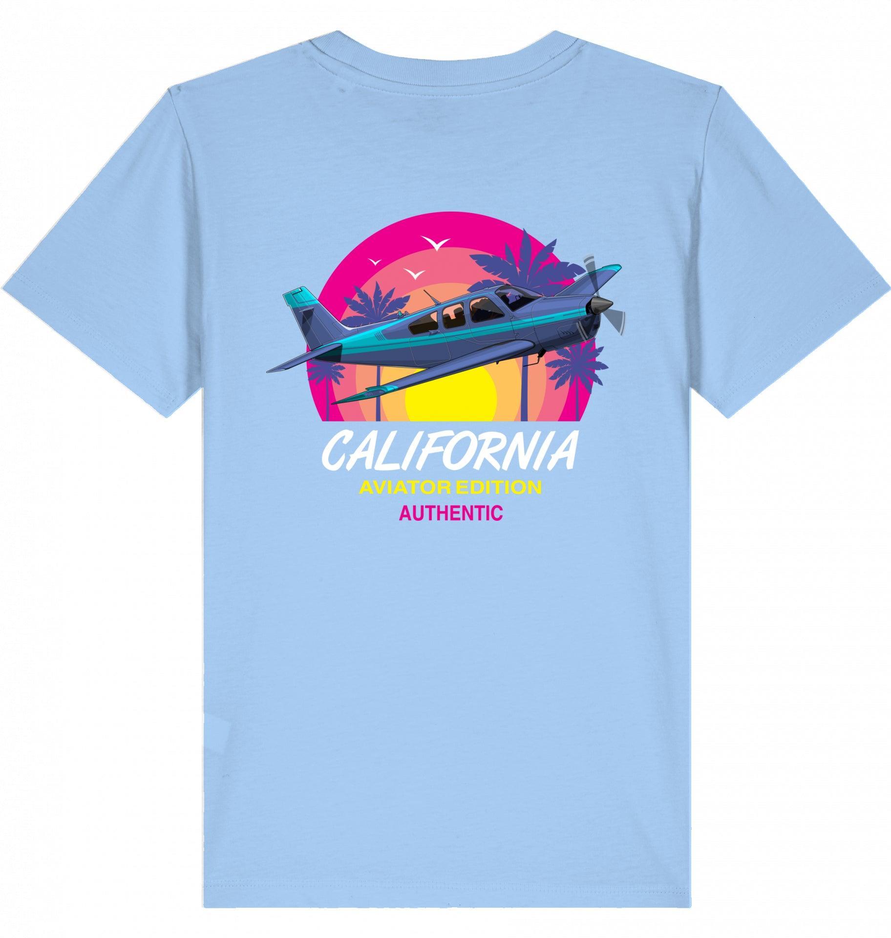 Aviation Kids Aviation T-Shirt "Aviator California Summer" 2.0 Blue Soul für Piloten, Crews, Kinder & Planespotter made by SUPERSONIC aero 4U