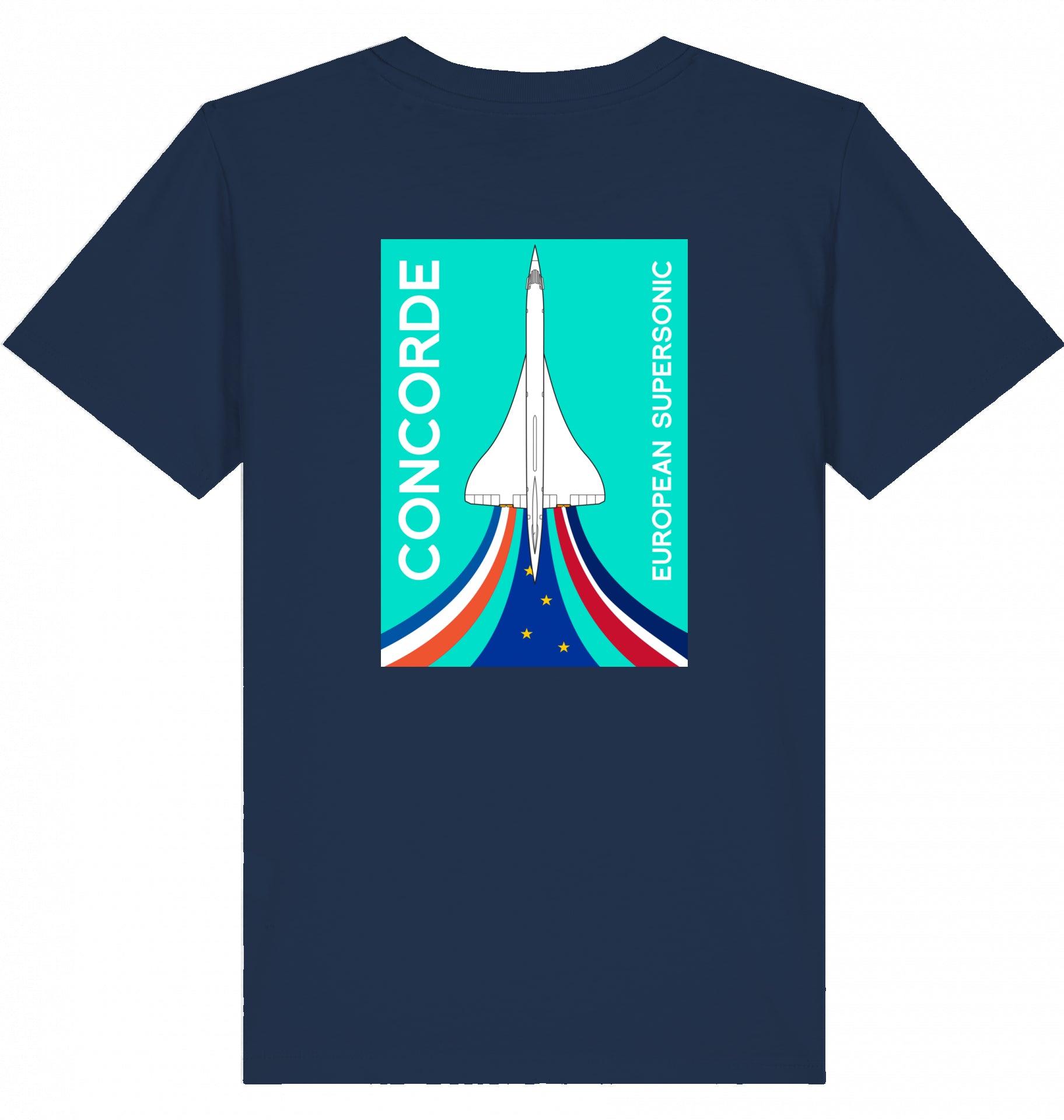 Aviation Kids Aviation T-Shirt "Concorde European Supersonic Aircraft", Concorde Flugzeug Tshirt Kinder, Überschallflugzeug Tshirt, made by SUPERSONIC aero 4U