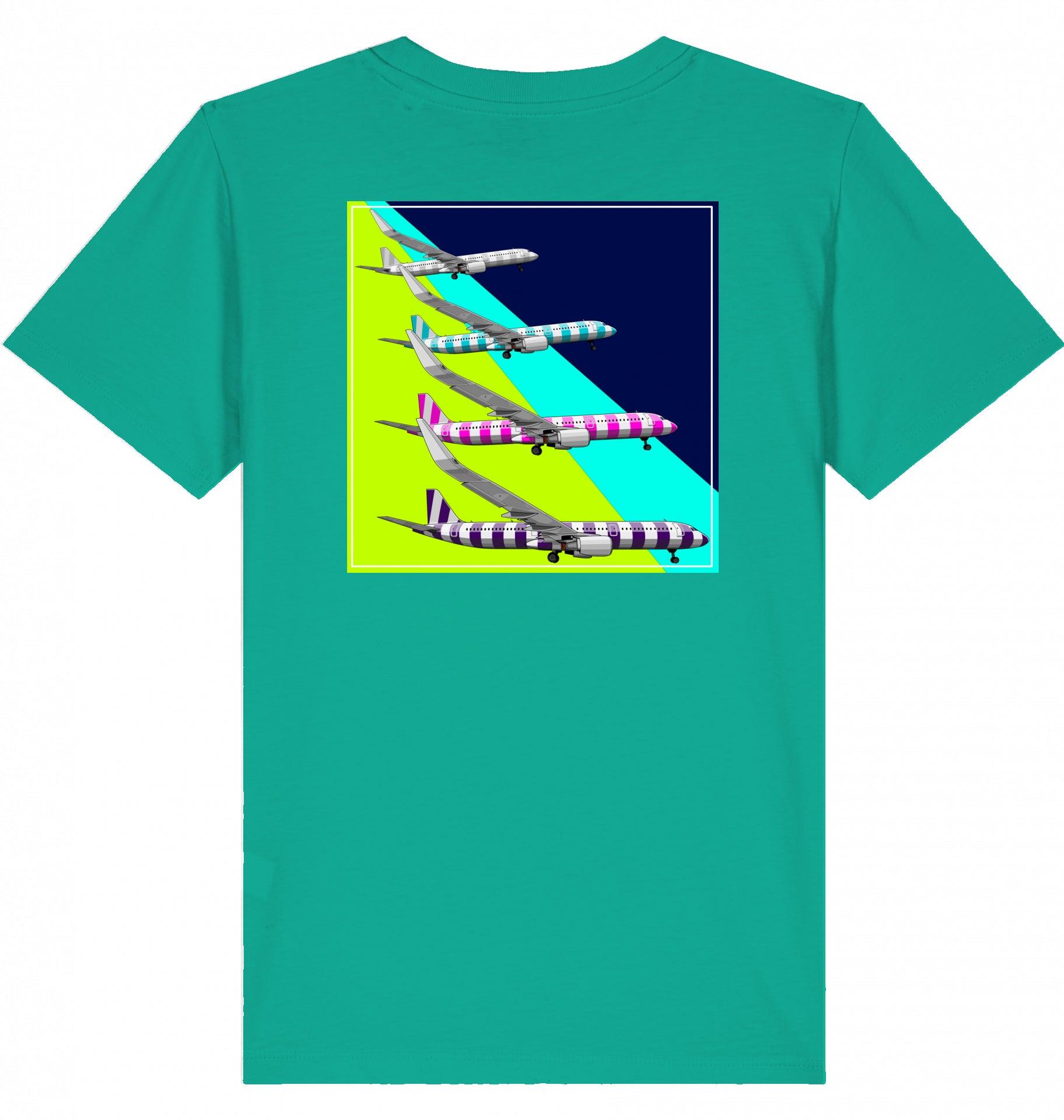 Aviation Kids Aviation T-Shirt Airbus A321 Aircraft Landing 2.0 Go Green für Piloten, Crews, Kinder & Planespotter made by SUPERSONIC aero 4U