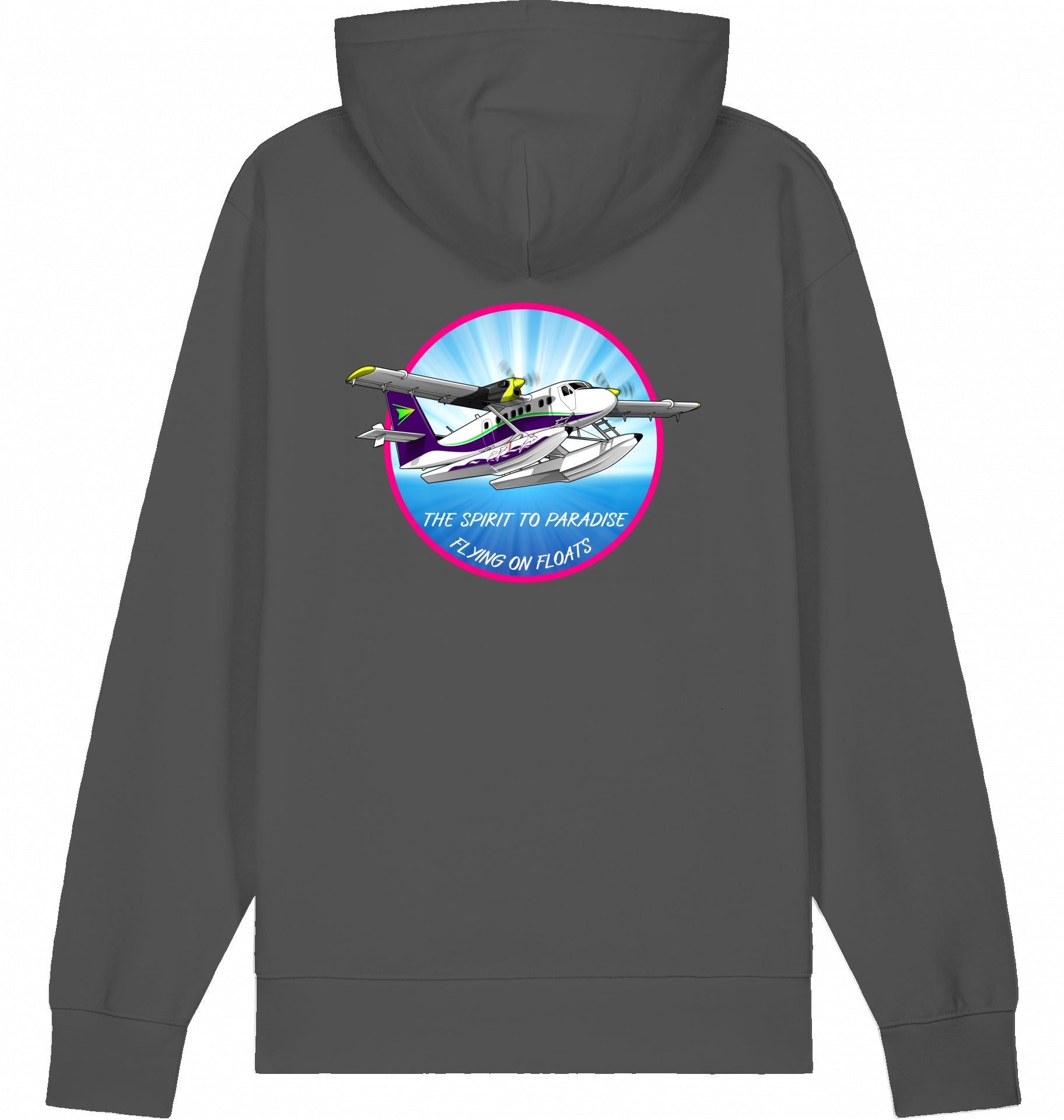 Aviation Flugzeug Hoodie DHC-6 Twinotter in Paradise Anthracite für Piloten, Crews, Kinder & Planespotter made by SUPERSONIC aero 4U