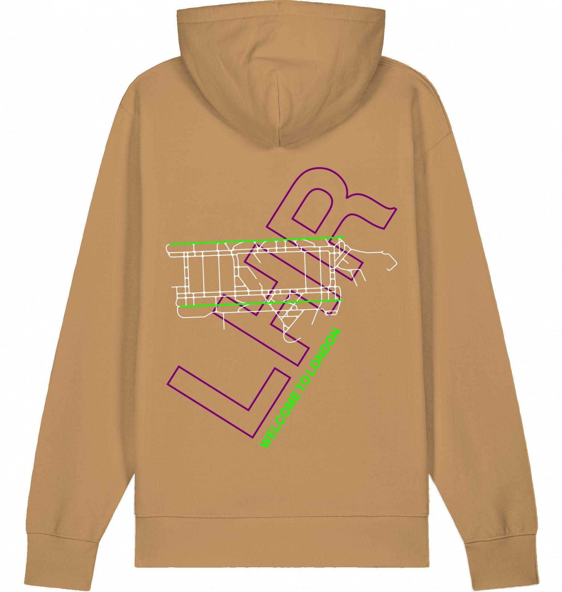 Aviation London Heathrow LHR Airport Hoodie 2.0 Latte für Piloten, Crews, Kinder & Planespotter made by SUPERSONIC aero 4U