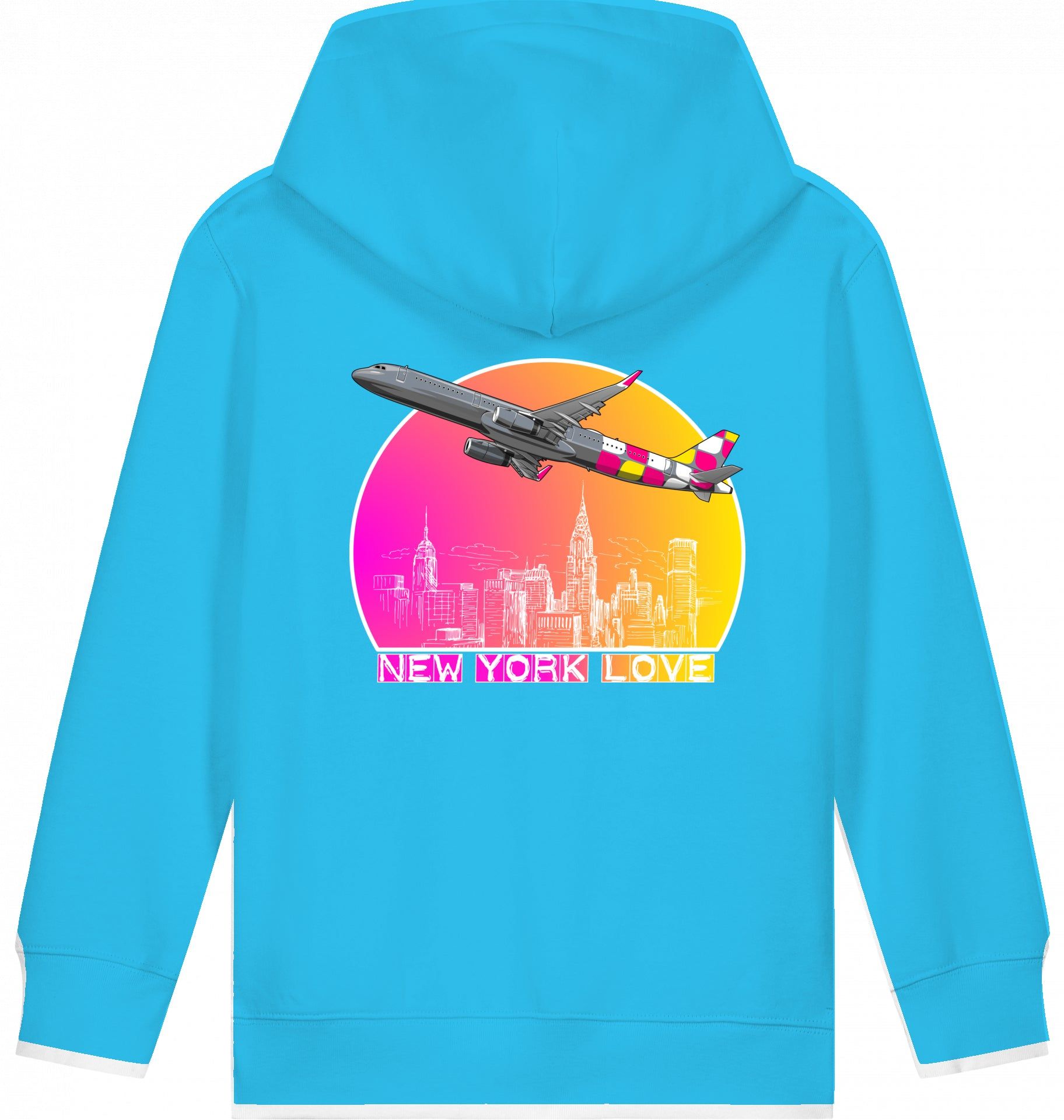 Aviation Kids Flugzeug Hoodie Airbus A321 New York für Piloten, Crews, Kinder & Planespotter made by SUPERSONIC aero 4U