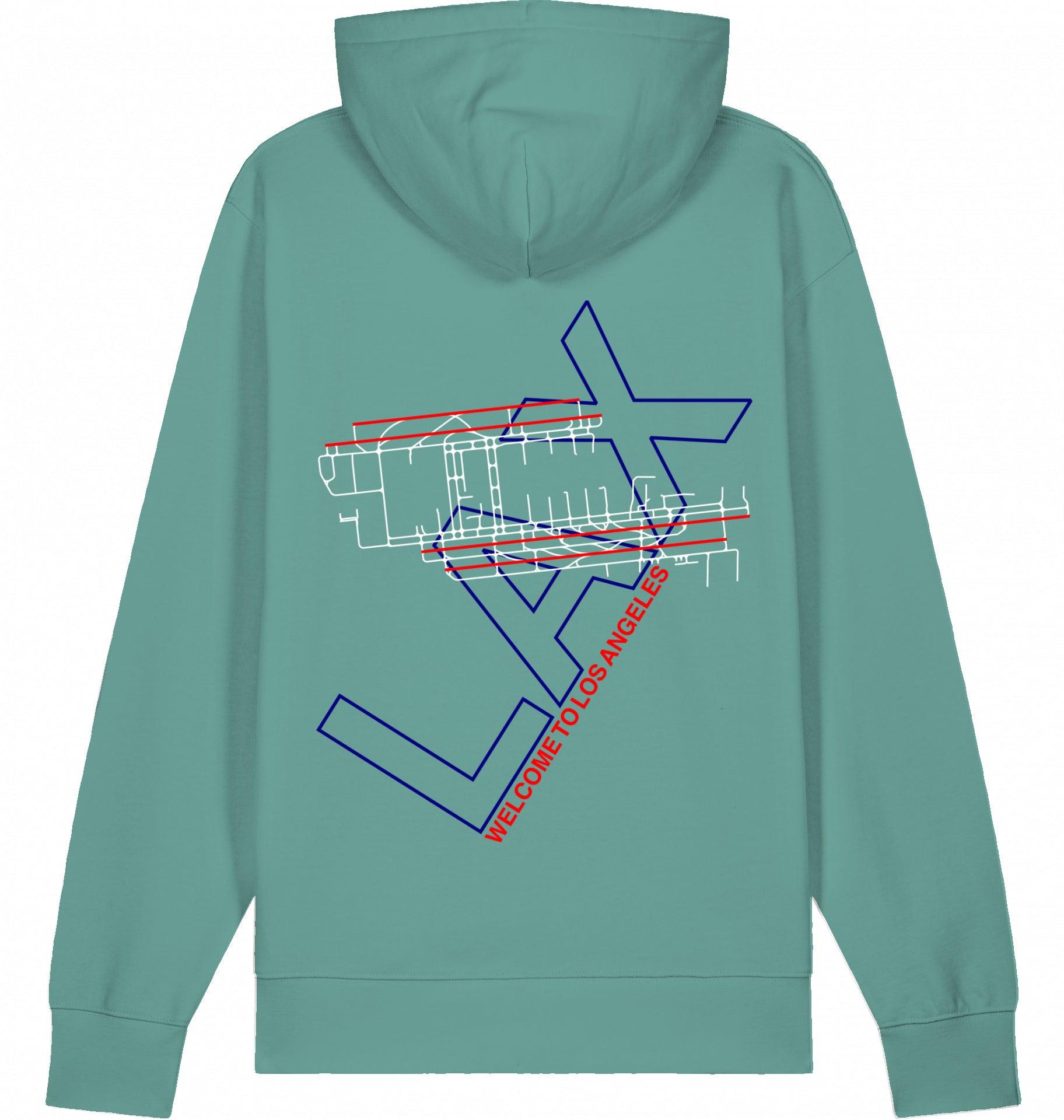 Aviation Los Angeles LAX Airport Hoodie 2.0 Green Bay für Piloten, Crews, Kinder & Planespotter made by SUPERSONIC aero 4U