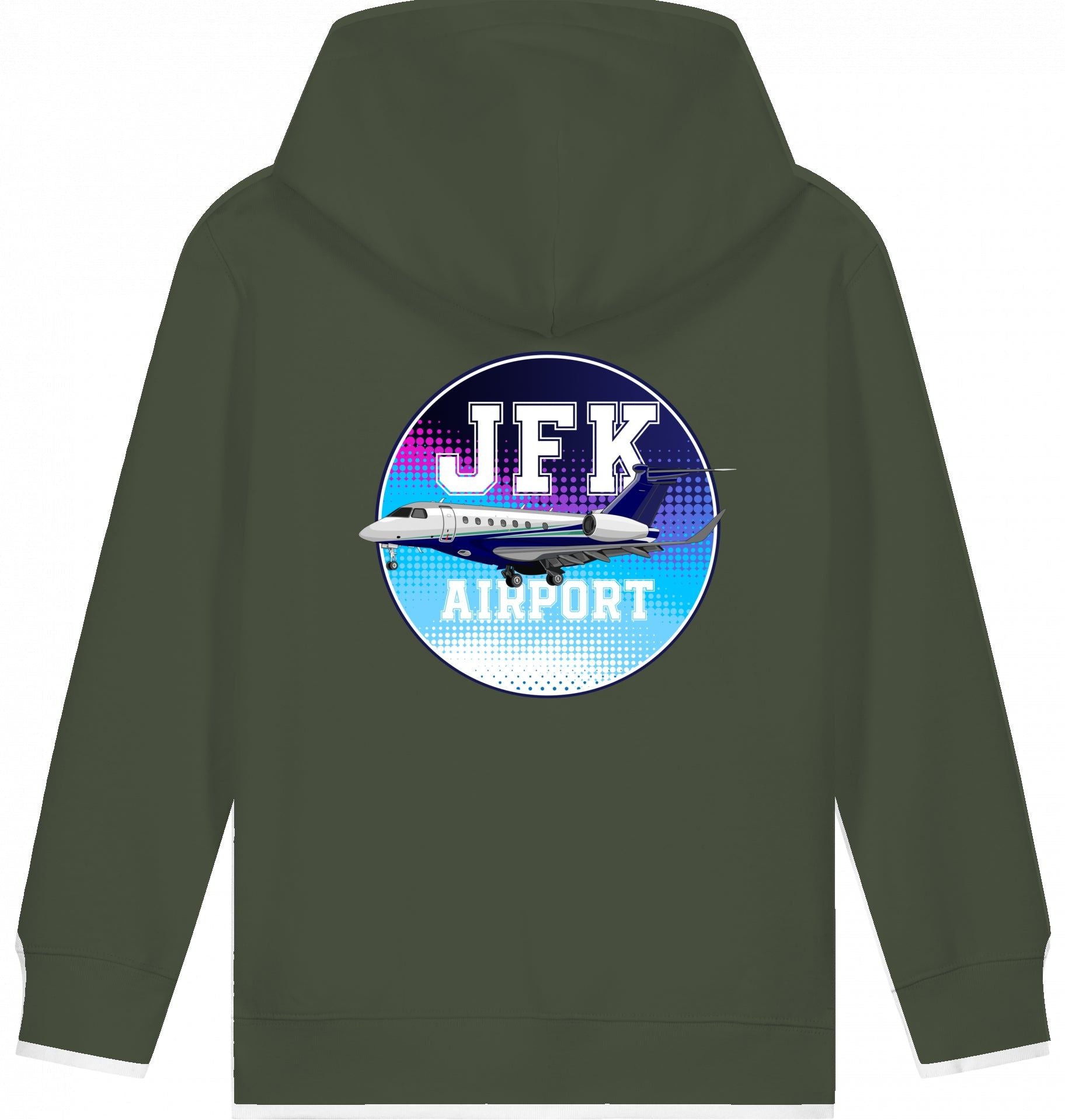 Aviation Kids Flugzeug Hoodie Embraer Praetor 600 JFK Khaki für Piloten, Crews, Kinder & Planespotter made by SUPERSONIC aero 4U