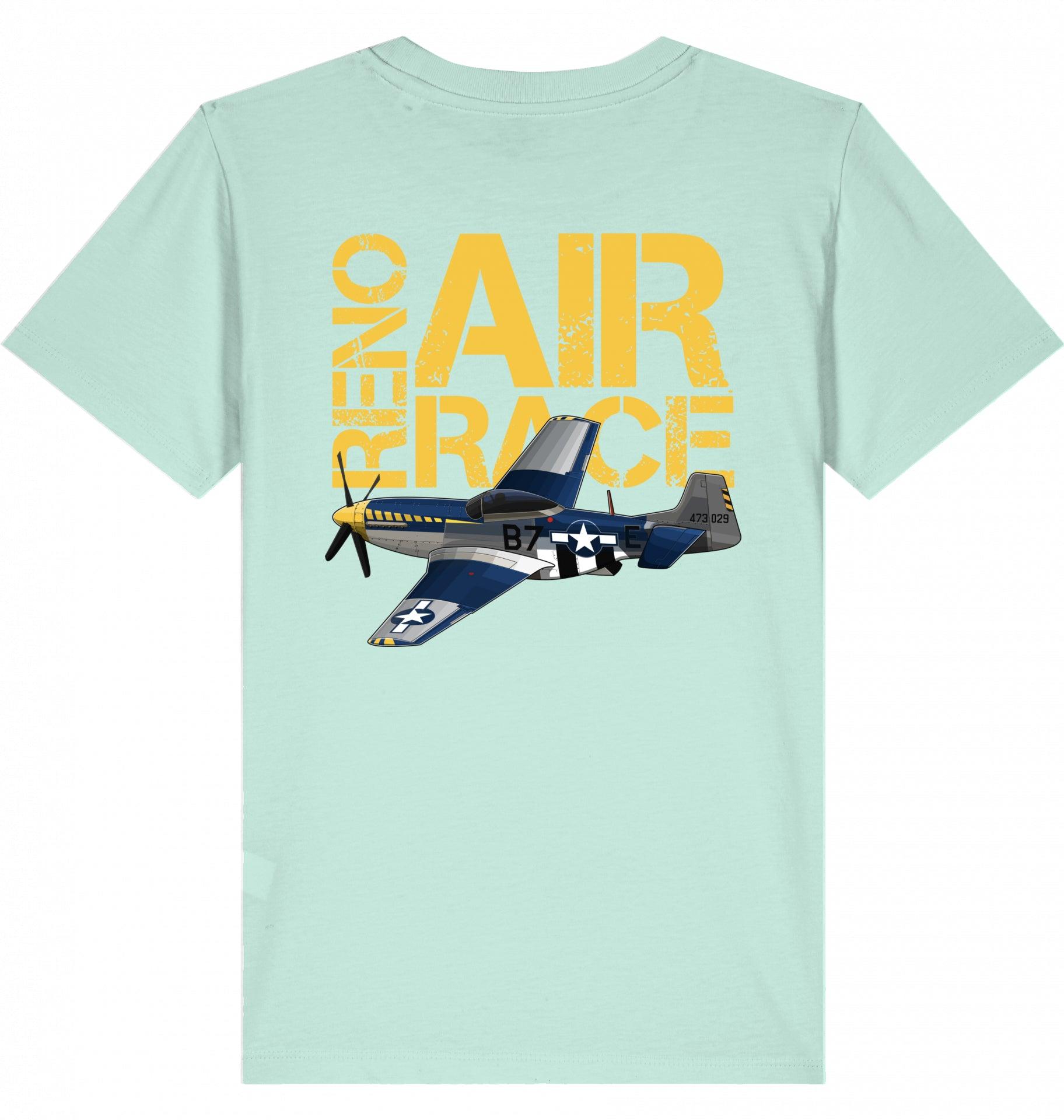 Aviation Kids Aviation T-Shirt "Reno Air Race Mustang P-51" 2.0 Aloe für Piloten, Crews, Kinder & Planespotter made by SUPERSONIC aero 4U