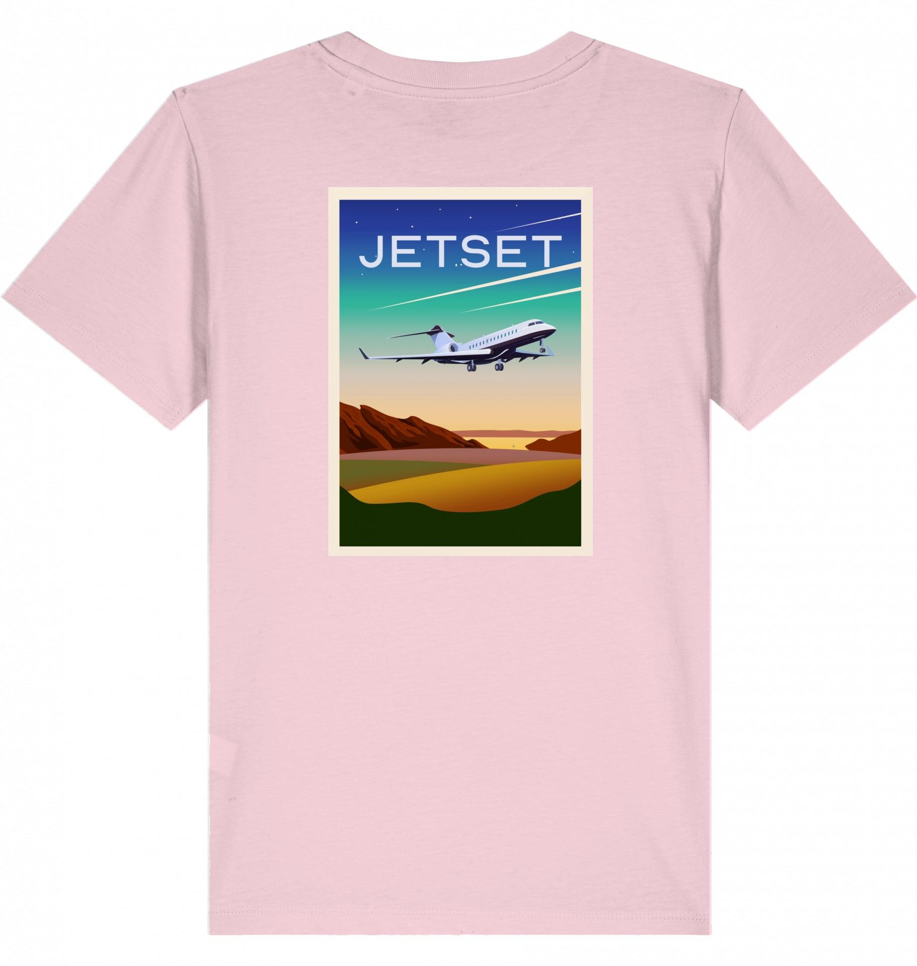 Aviation Kids Aviation T-Shirt "Jetset - Bombardier Global Express" 2.0 Cotton Pink für Piloten, Crews, Kinder & Planespotter made by SUPERSONIC aero 4U