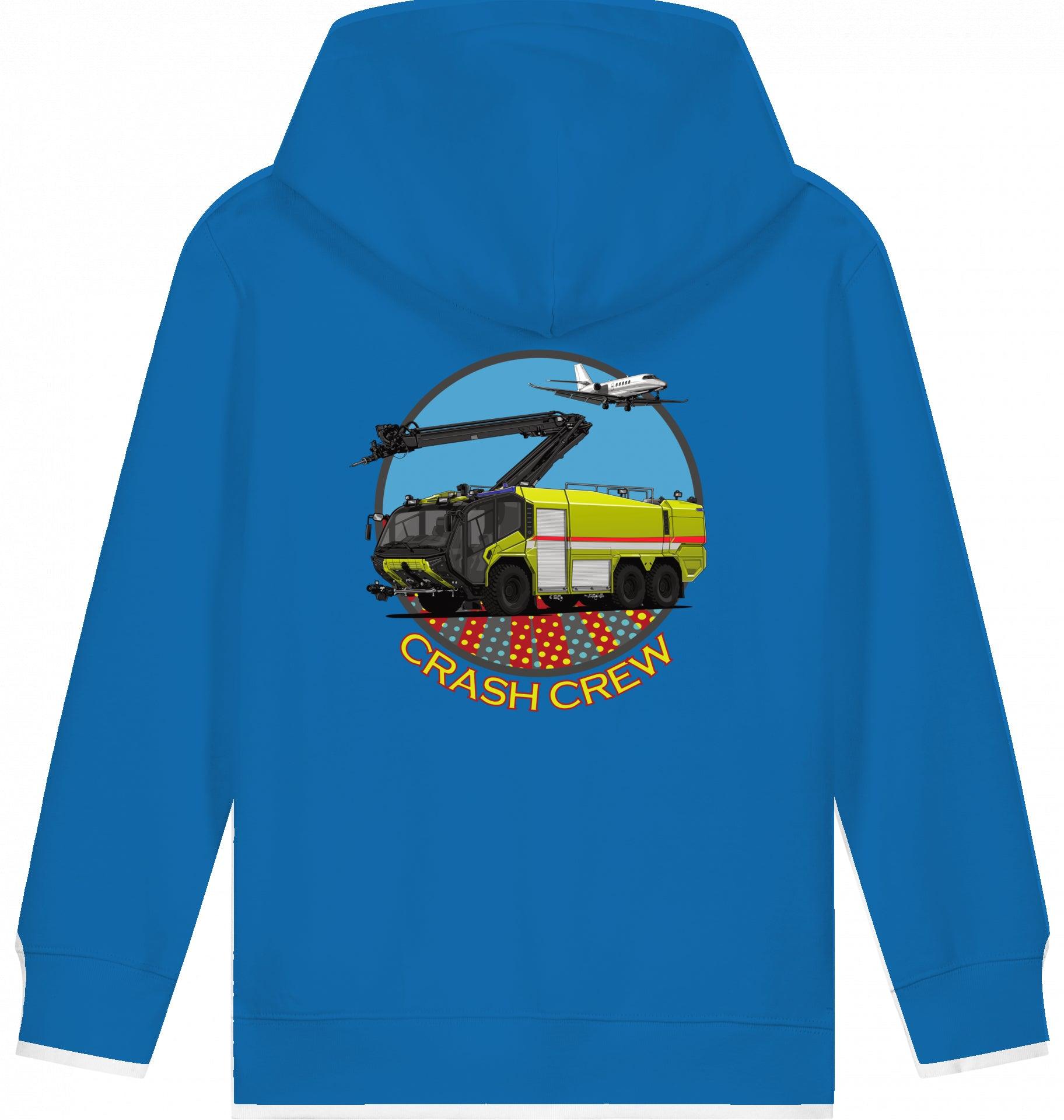 Aviation Kids Hoodie "Airport Rescue Fire Fighting ARFF - Crash Crew" Royal Blue für Piloten, Crews, Kinder & Planespotter made by SUPERSONIC aero 4U