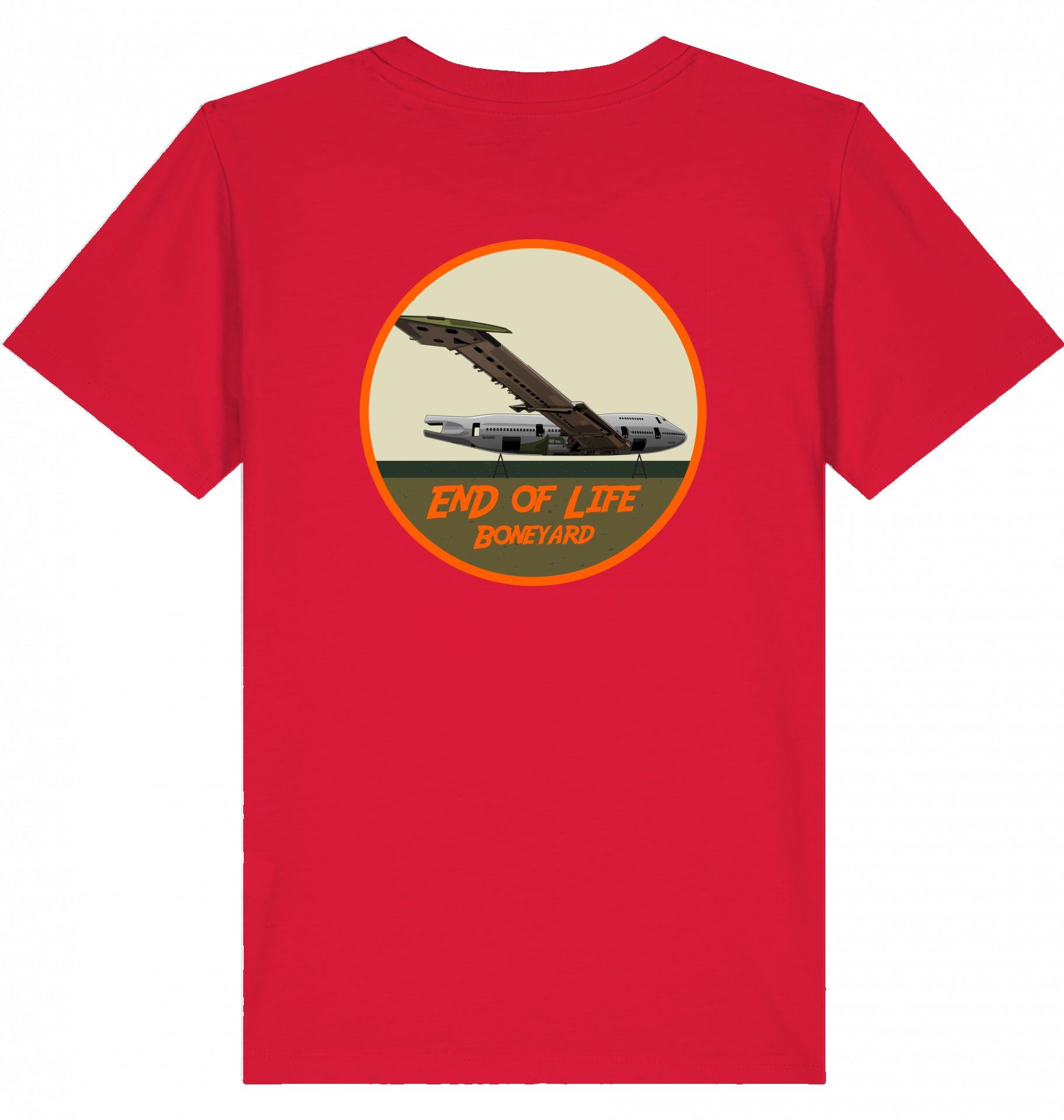 Aviation Kids Aviation T-Shirt "Boeing 747 End of Life Boneyard" 2.0 Red für Piloten, Crews, Kinder & Planespotter made by SUPERSONIC aero 4U