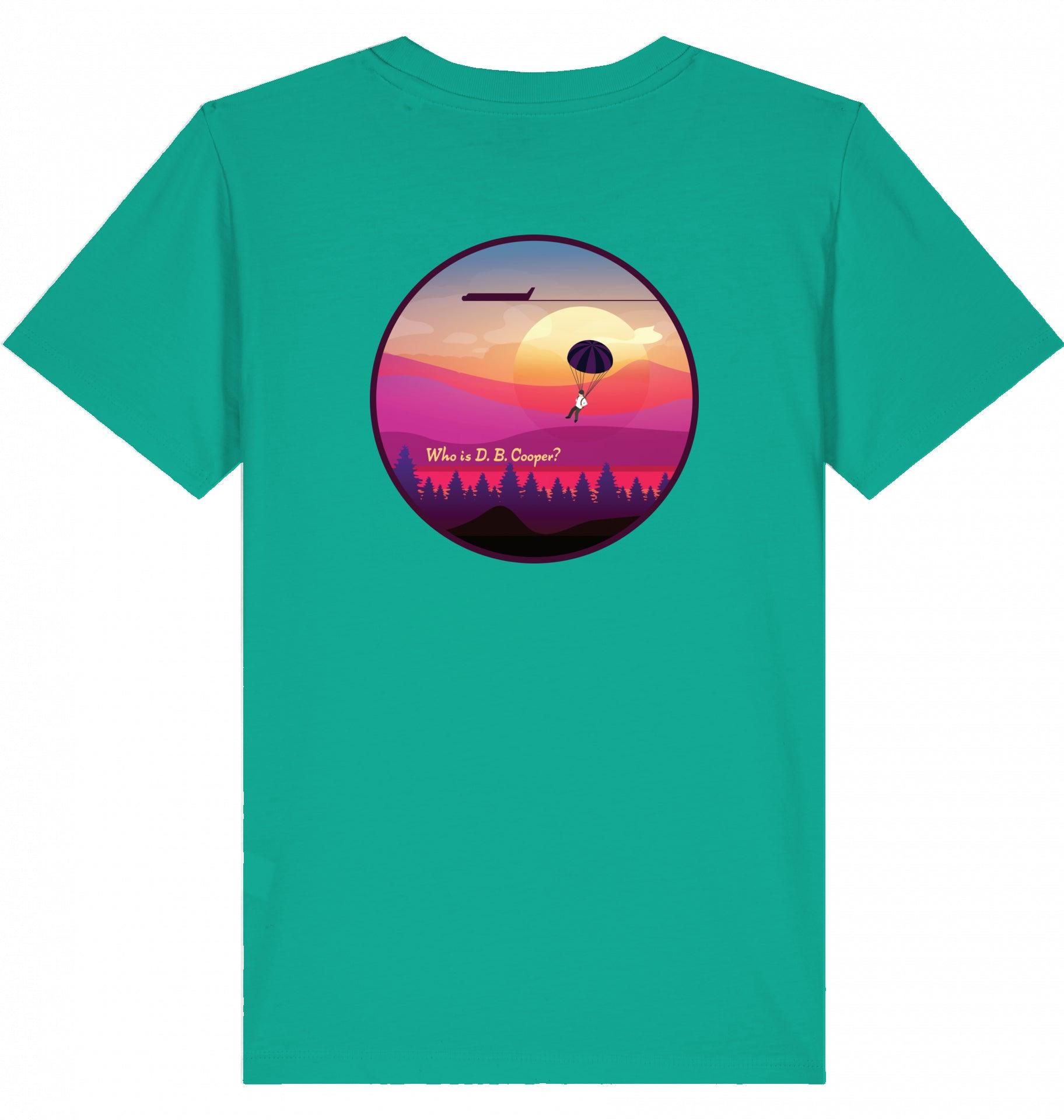 Aviation Kids Aviation T-Shirt "Who is D.B. Cooper?" 2.0 Go Green für Piloten, Crews, Kinder & Planespotter made by SUPERSONIC aero 4U