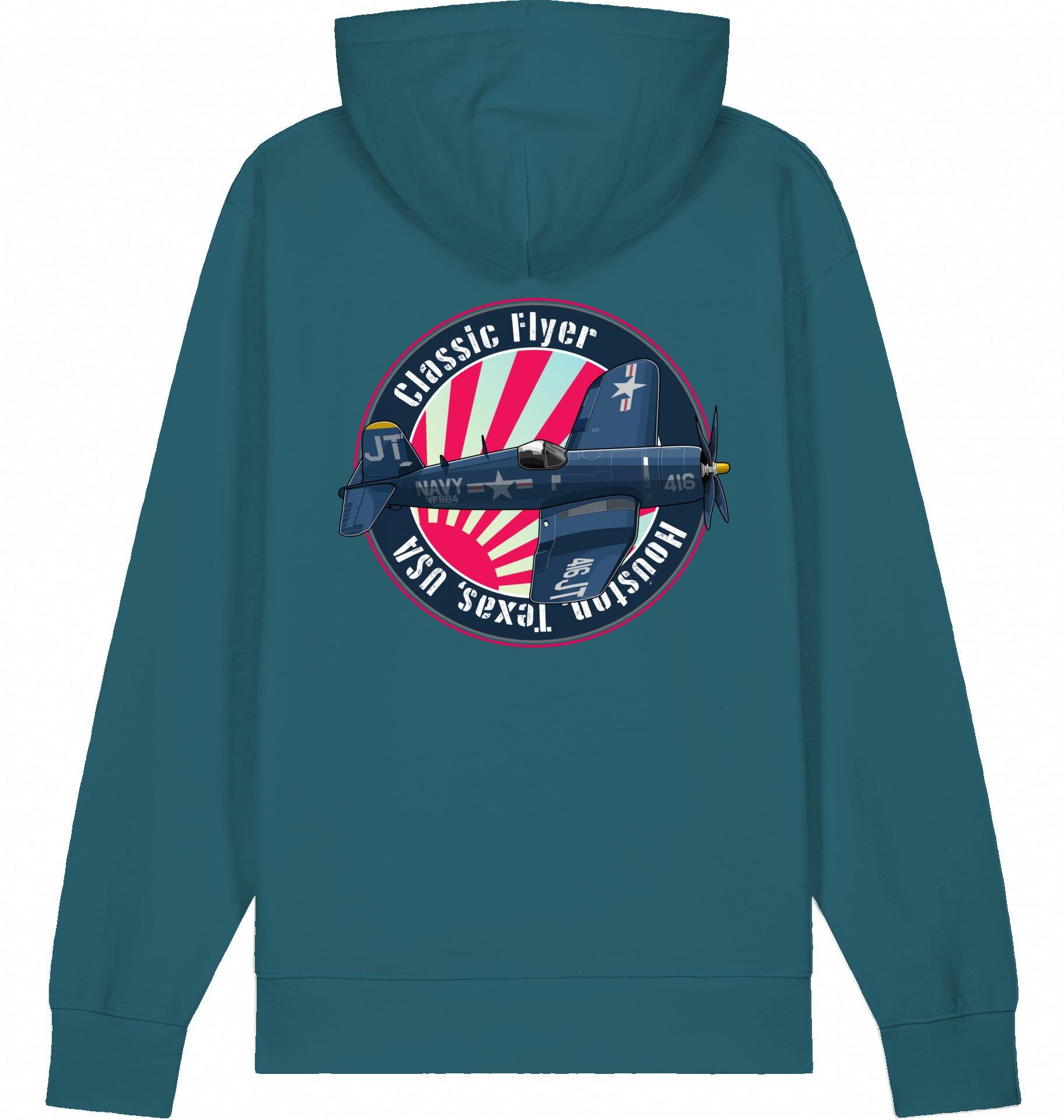 Aviation Flugzeug Hoodie "Classic Flyer Corsair Vought F4U" Stargazer für Piloten, Crews, Kinder & Planespotter made by SUPERSONIC aero 4U