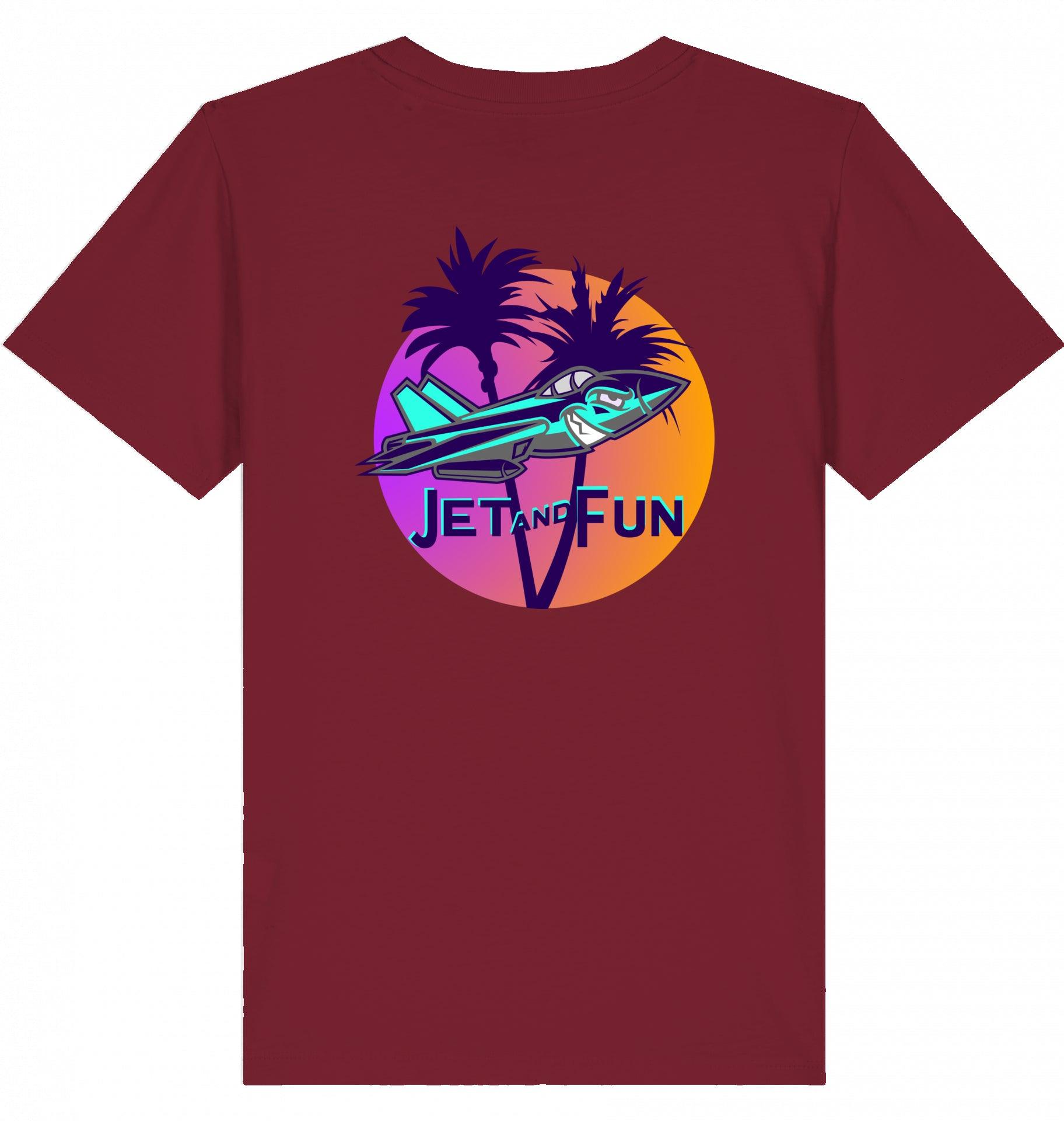 Aviation Kids Aviation T-Shirt "Jet and Fun" Flugzeug 2.0 Burgundy für Piloten, Crews, Kinder & Planespotter made by SUPERSONIC aero 4U