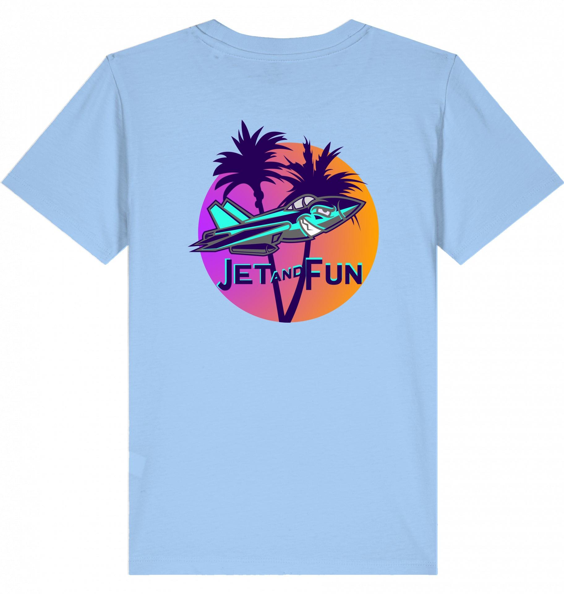 Aviation Kids Aviation T-Shirt "Jet and Fun" Flugzeug 2.0 Blue Soul für Piloten, Crews, Kinder & Planespotter made by SUPERSONIC aero 4U