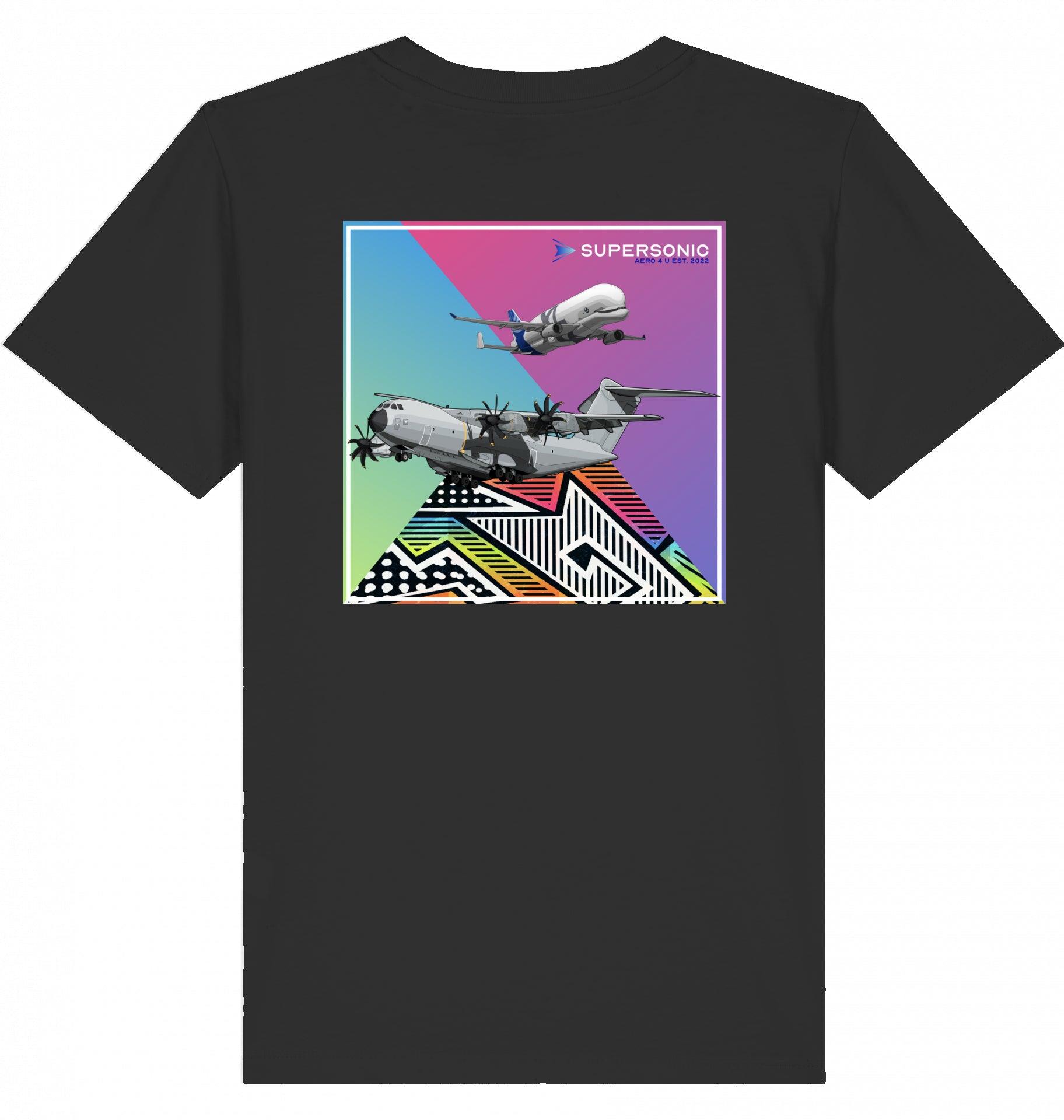 Aviation Kids Aviation T-Shirt Airbus A400M und Beluga Flugzeuge 2.0 Black für Piloten, Crews, Kinder & Planespotter made by SUPERSONIC aero 4U