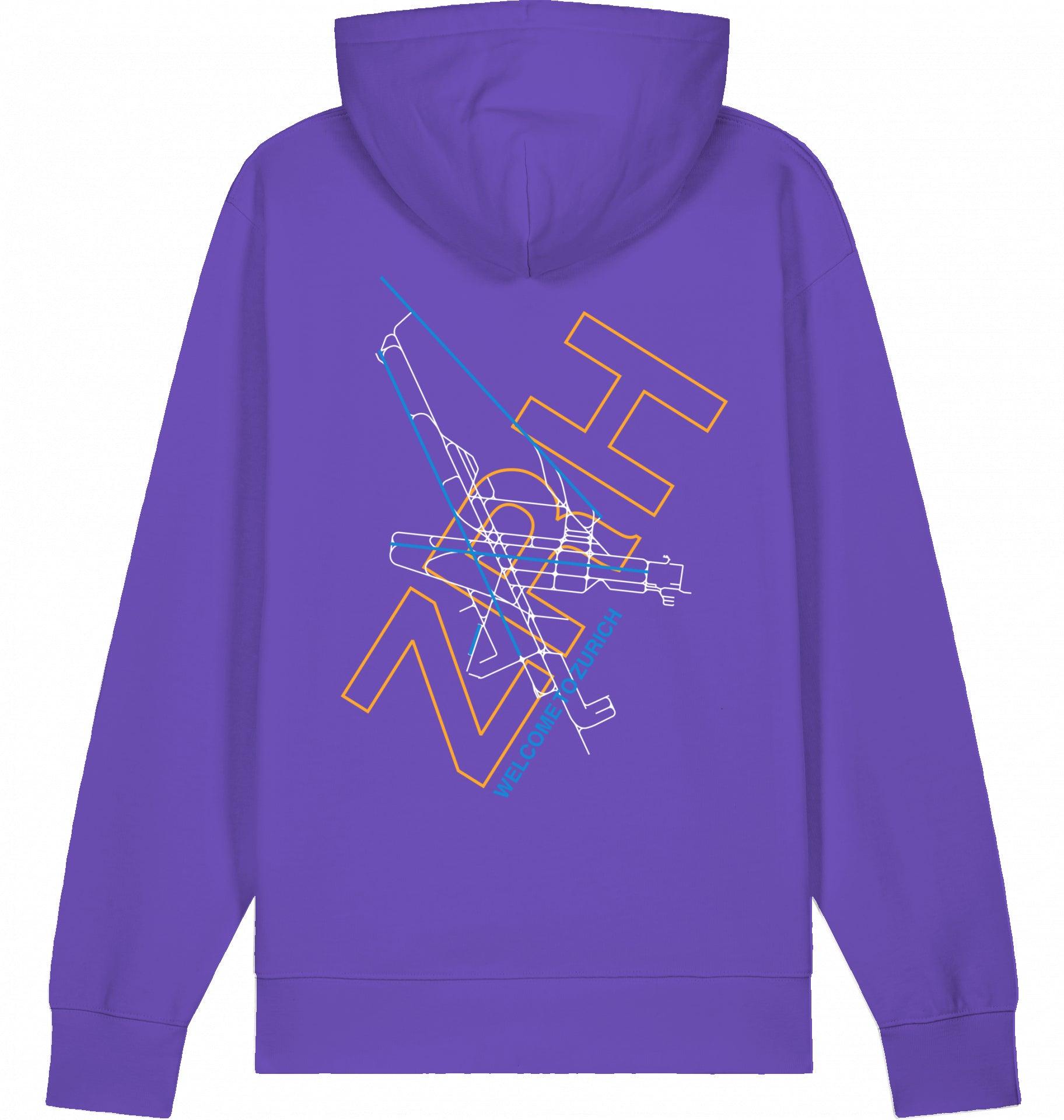 Aviation Zurich ZRH Airport Hoodie 2.0 Purple Love für Piloten, Crews, Kinder & Planespotter made by SUPERSONIC aero 4U